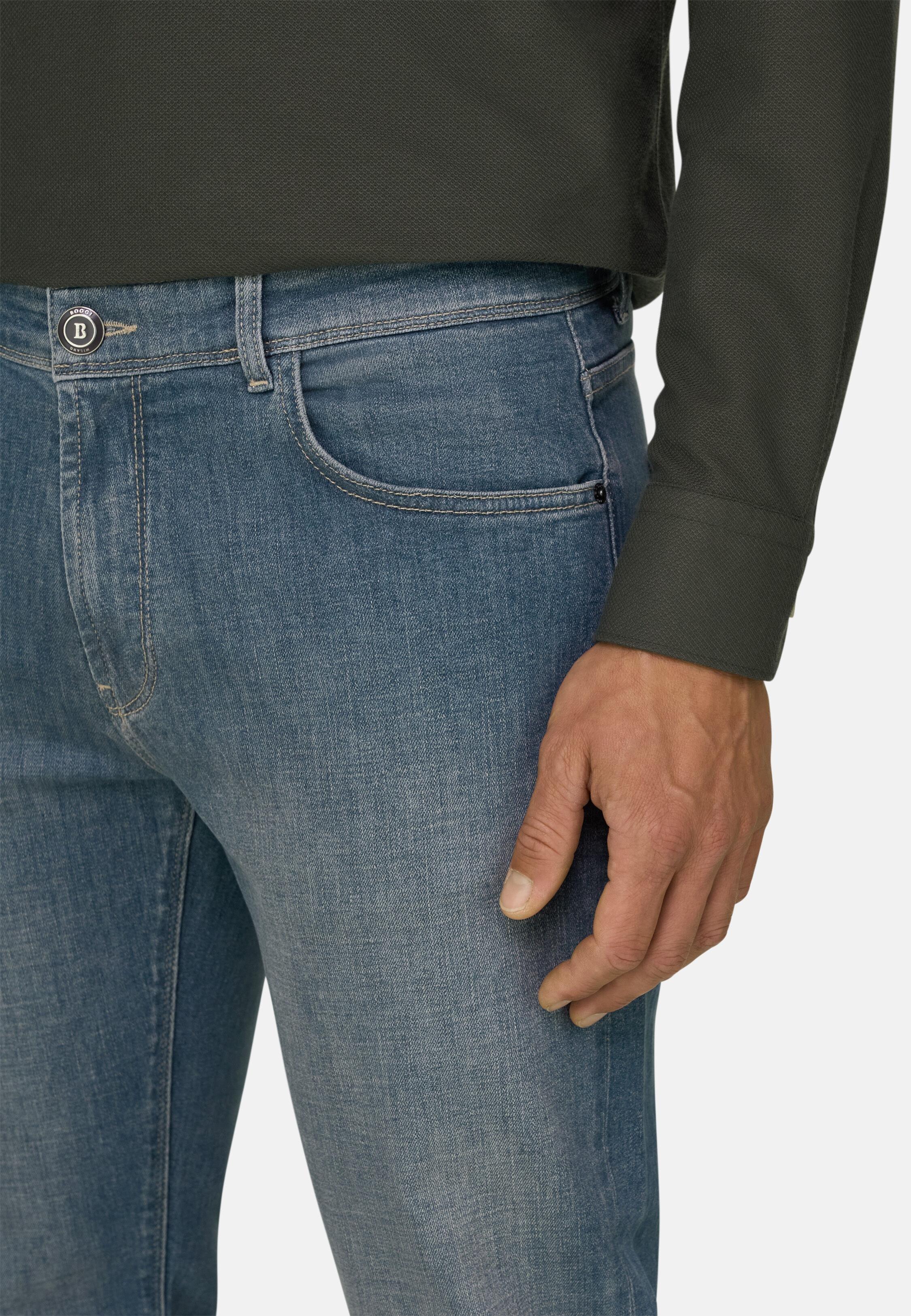 Jeans in Light Blue Stretch Denim, Light Blue, Light Blue, large image number 1