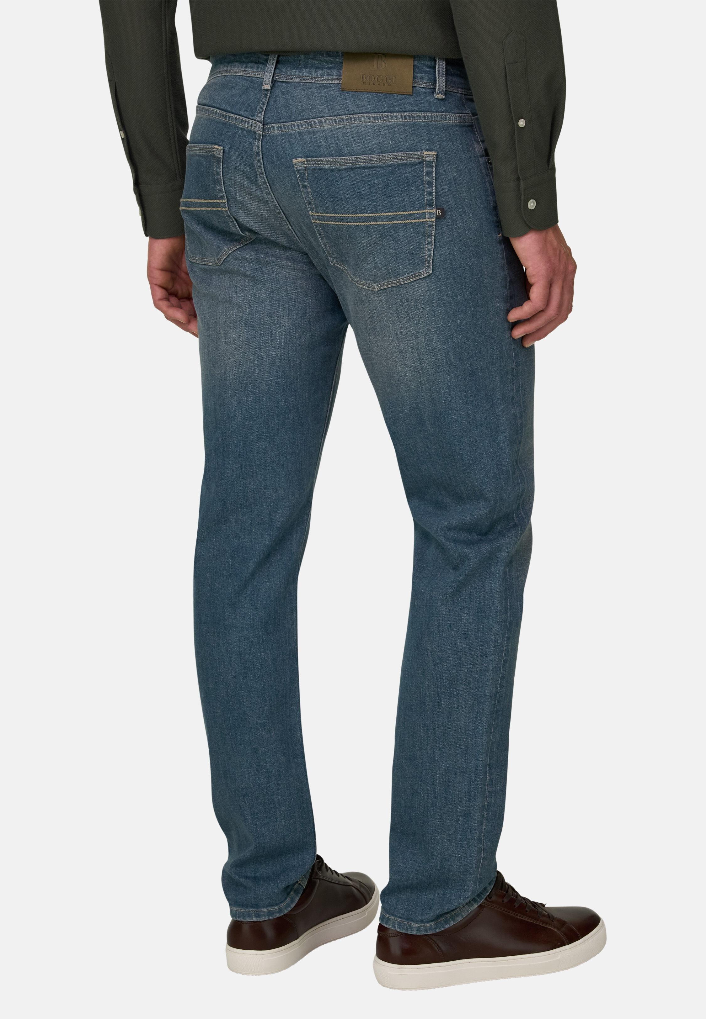 Jeans in Light Blue Stretch Denim, Light Blue, Light Blue, large image number 3