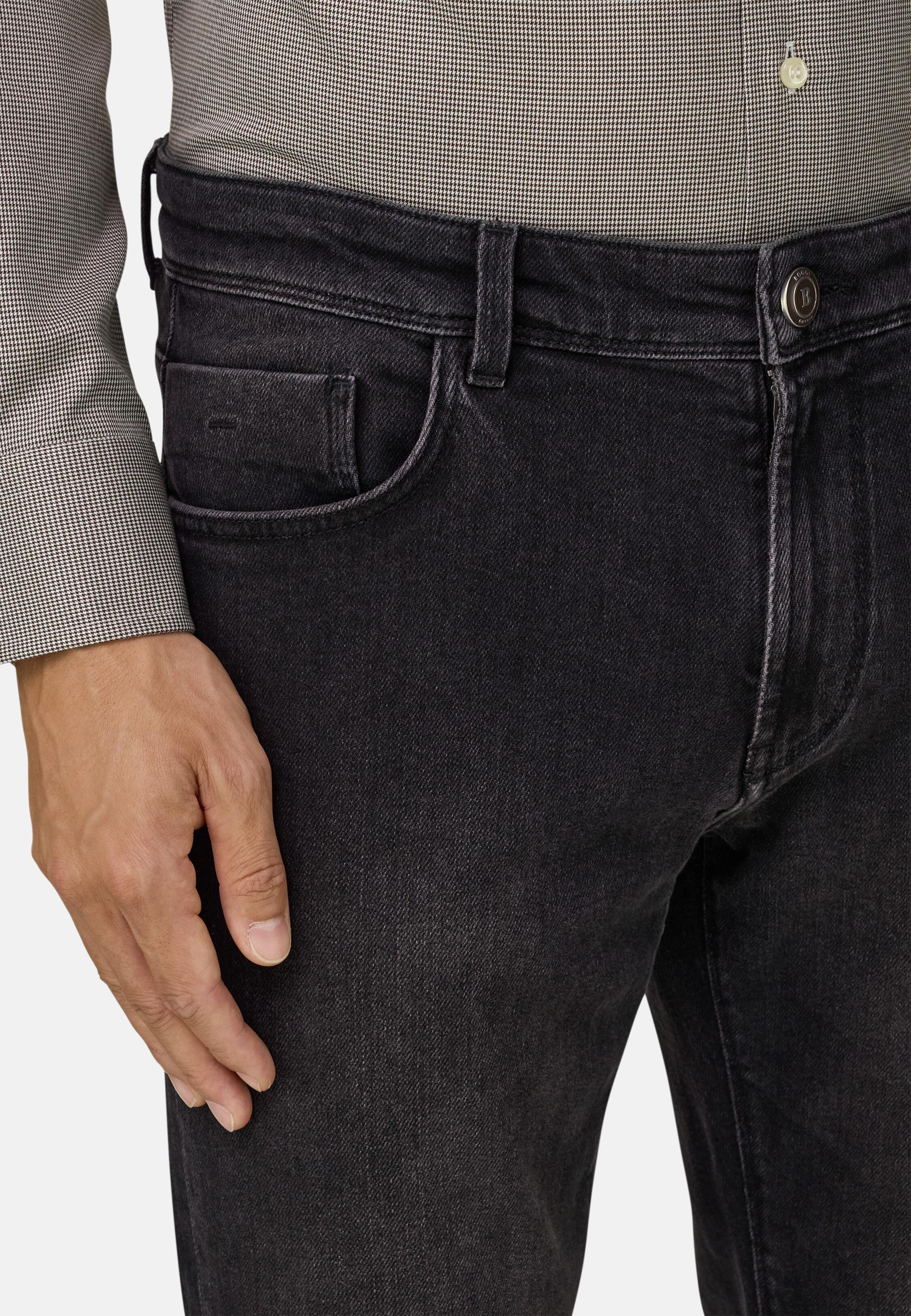 Jeans in Black Stretch Denim, Black, Black, medium