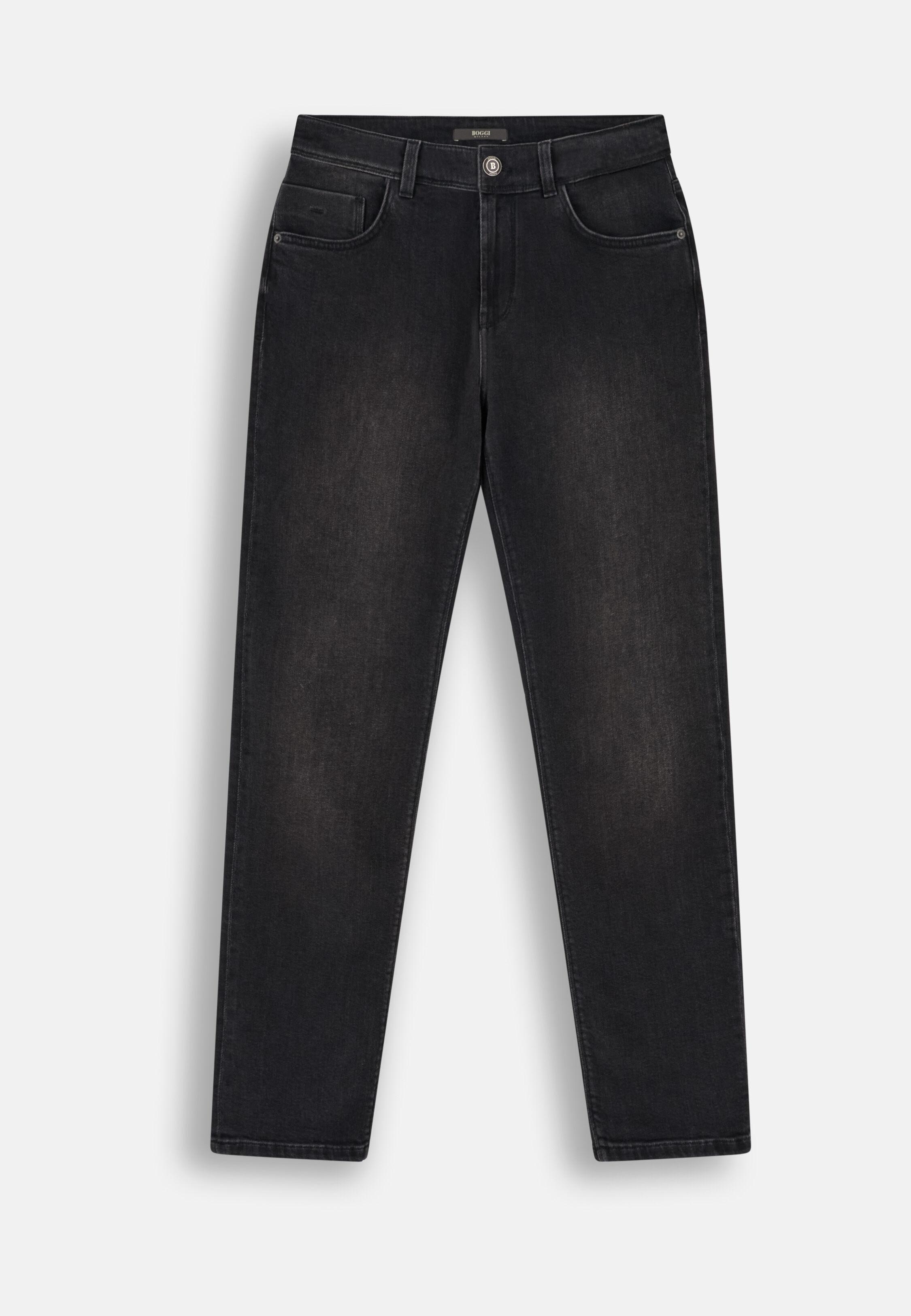 Jeans in Black Stretch Denim, Black, Black, large image number 4