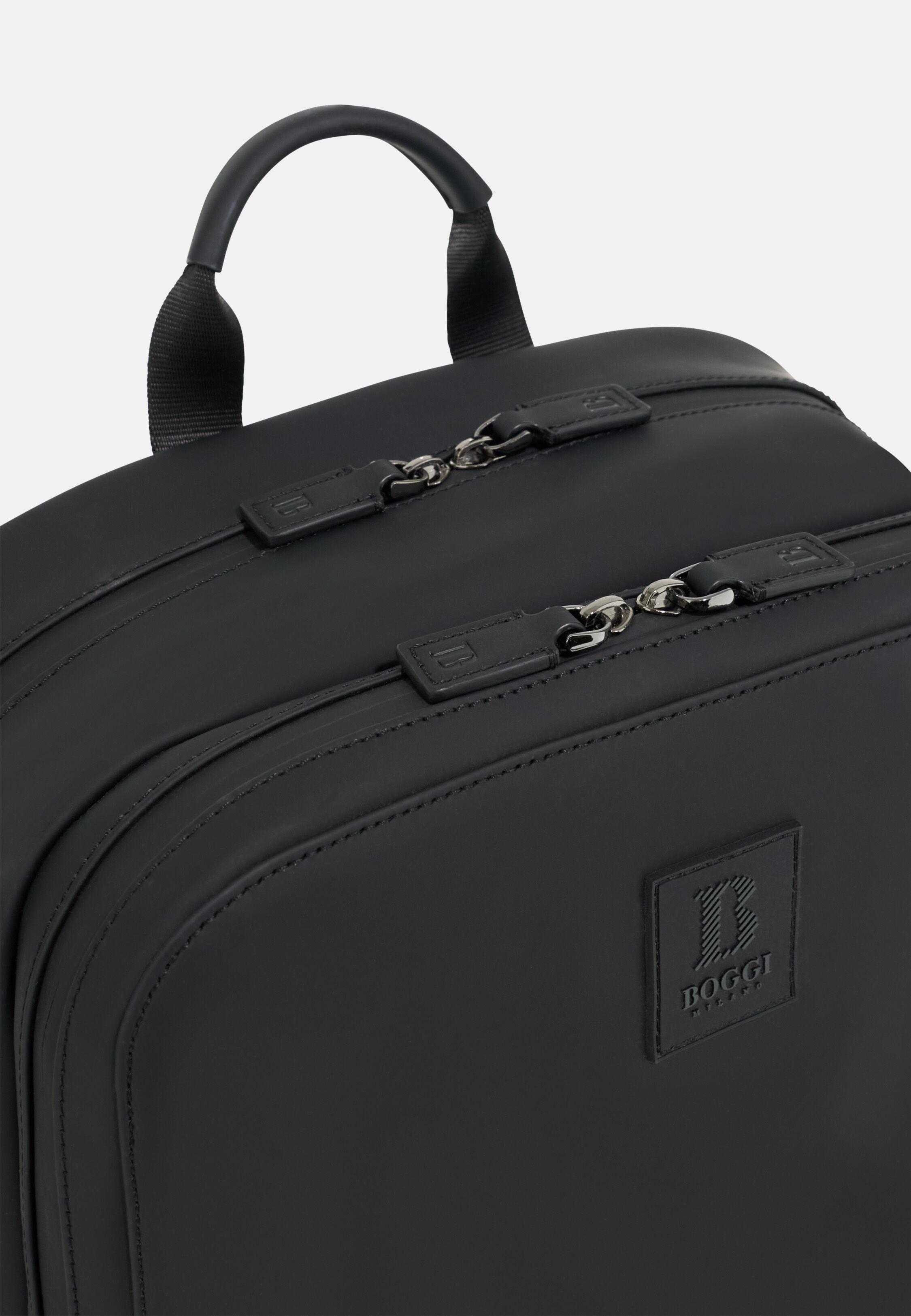 حقيبة ظهر من قماش تقني مطاطي أسود, Black, medium