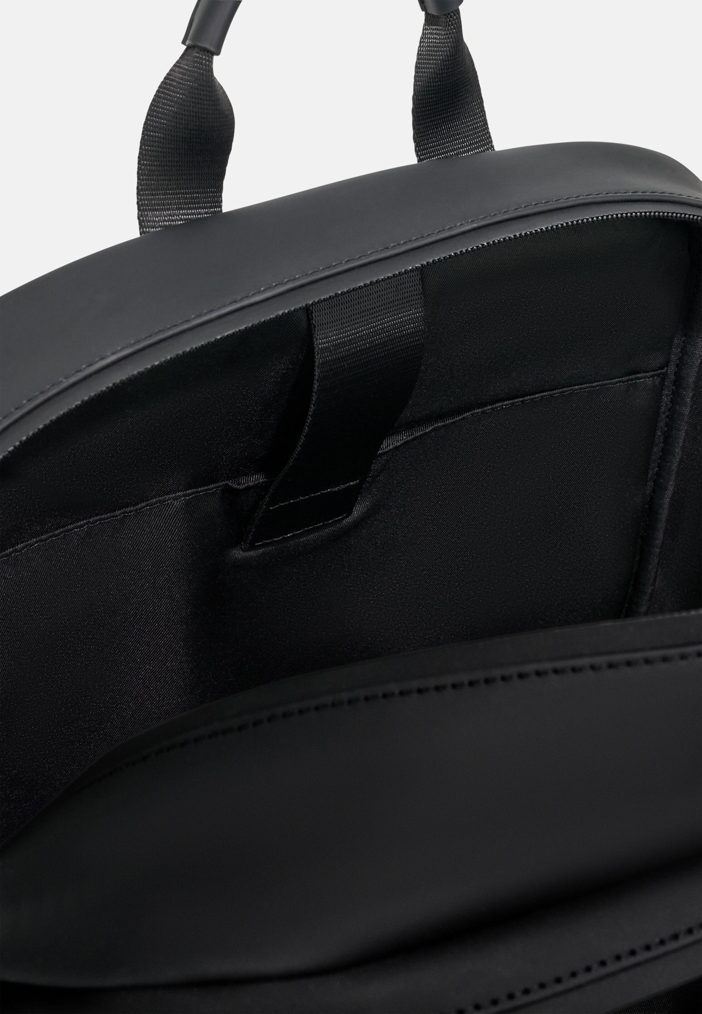 Rucksack in Rubberised Technical Fabric Black, Black, large image number 3