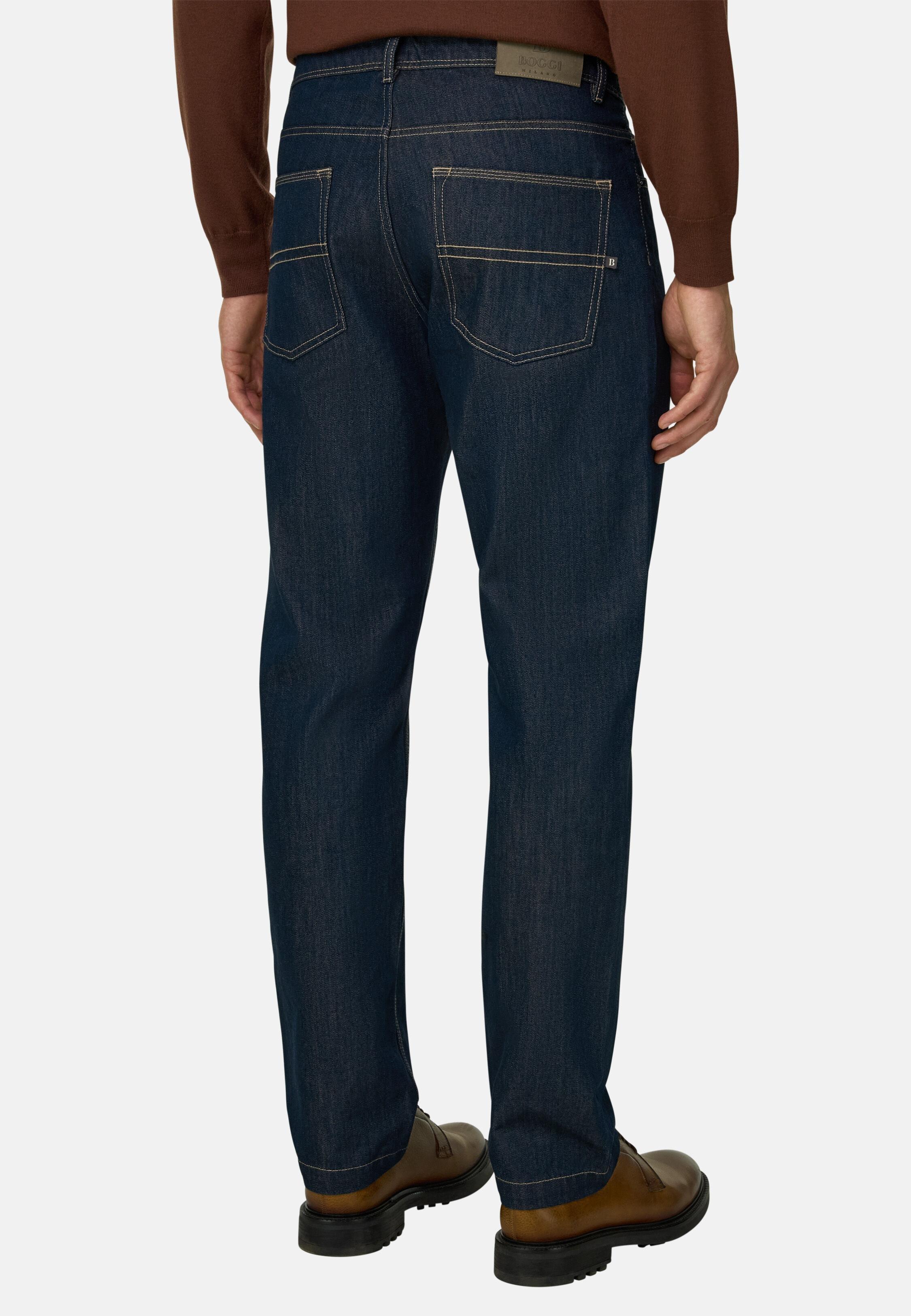 Jeans in Dark Blue Denim, Dark Blue, Dark Blue, medium