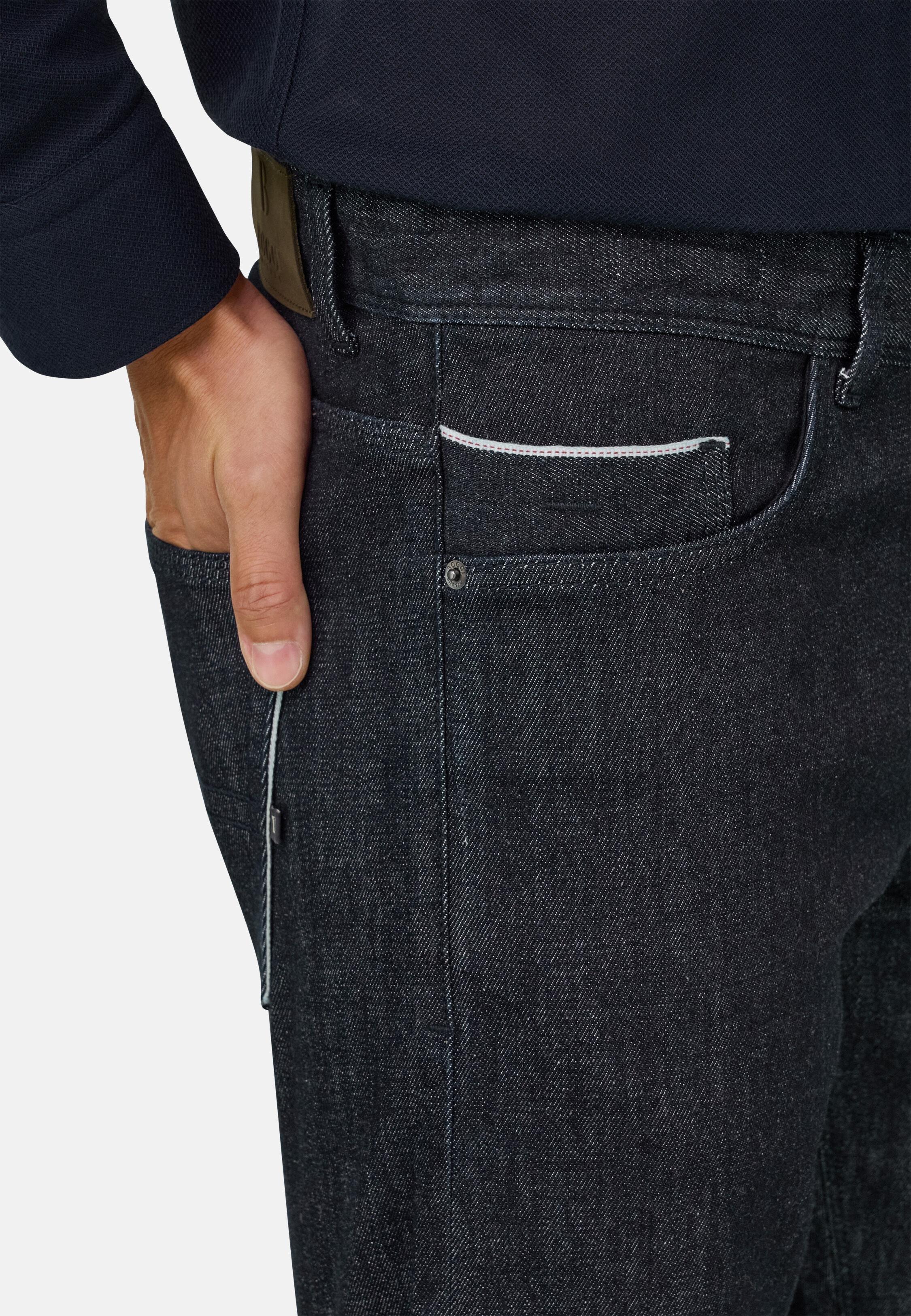 Jeans in Dark Blue Selvedge Cotton Denim Dark Blue, Dark Blue, large image number 1