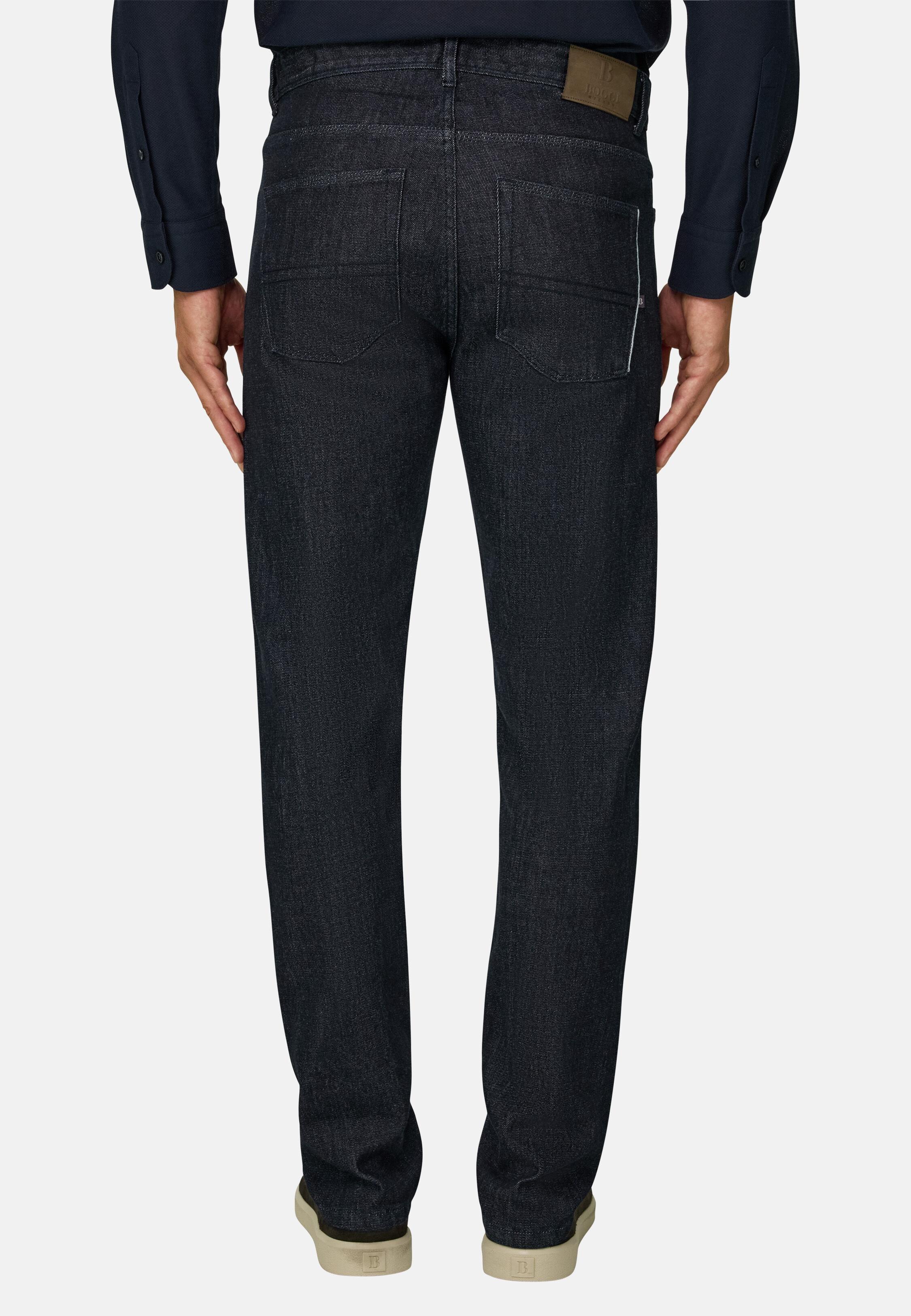 Jeans in Dark Blue Selvedge Cotton Denim Dark Blue, Dark Blue, large image number 3
