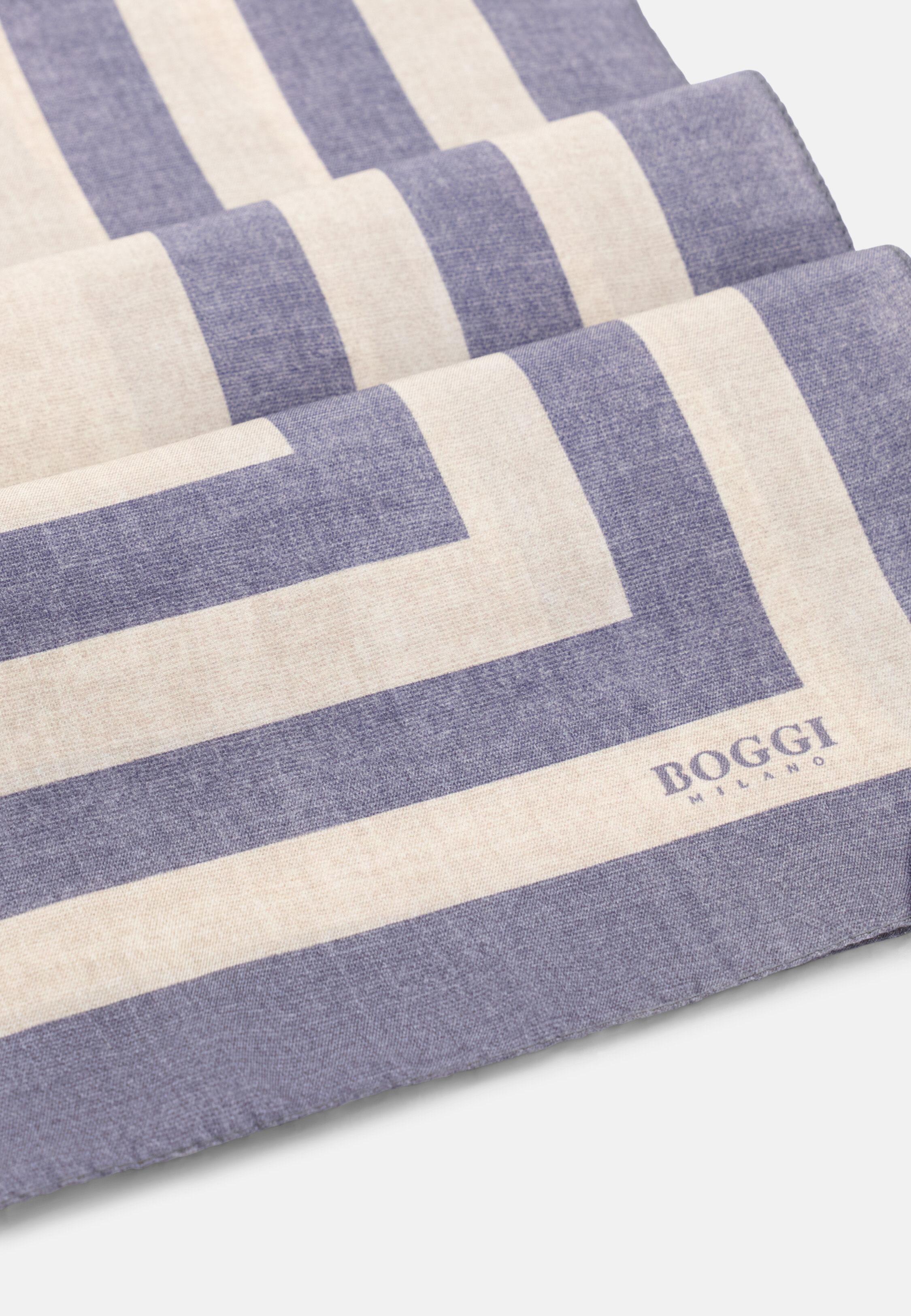 Bandana Contrast Border Print In Silk, Green, Light grey, medium
