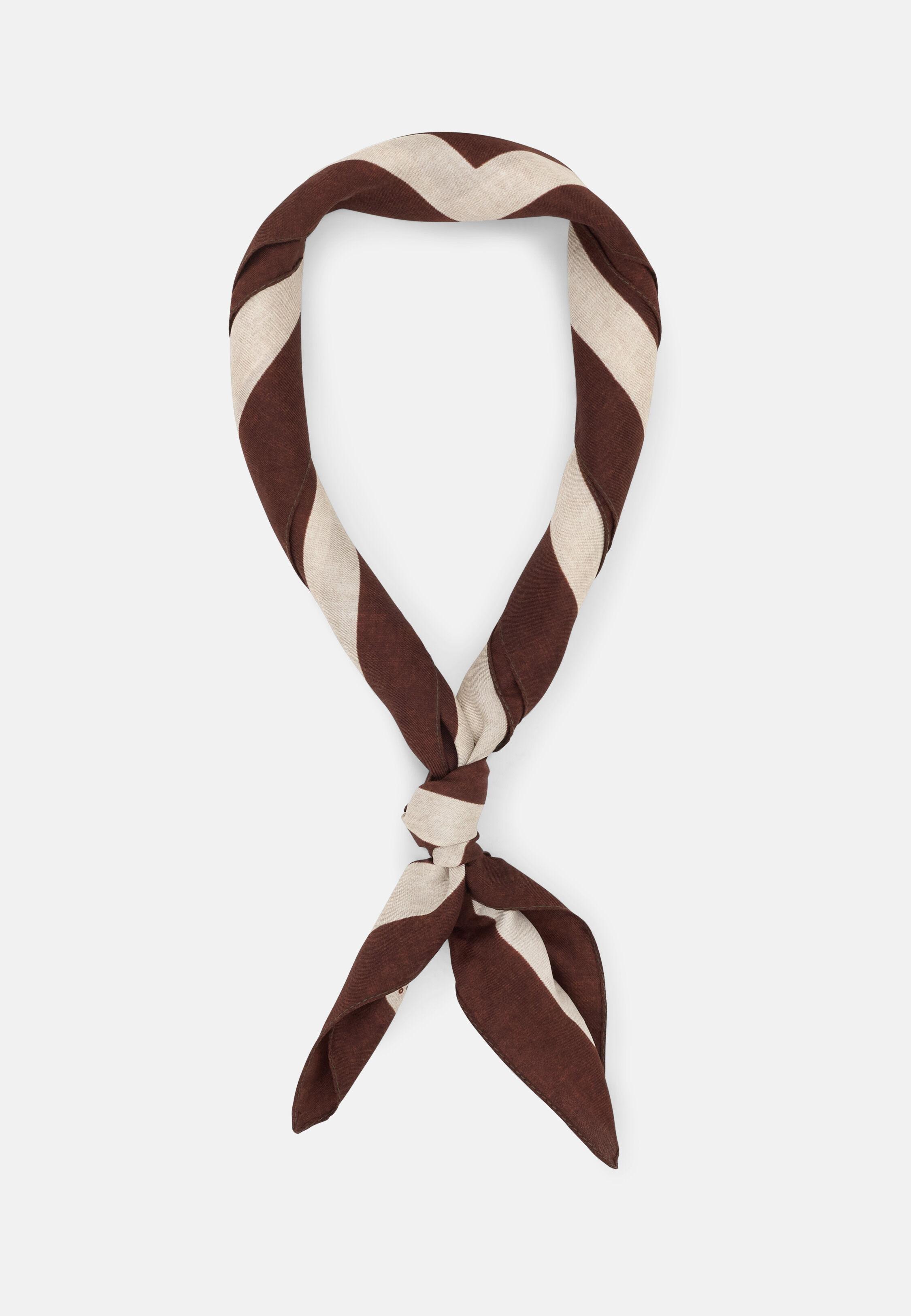 Bandana Contrast Border Print in Silk, Rot, Rot, medium