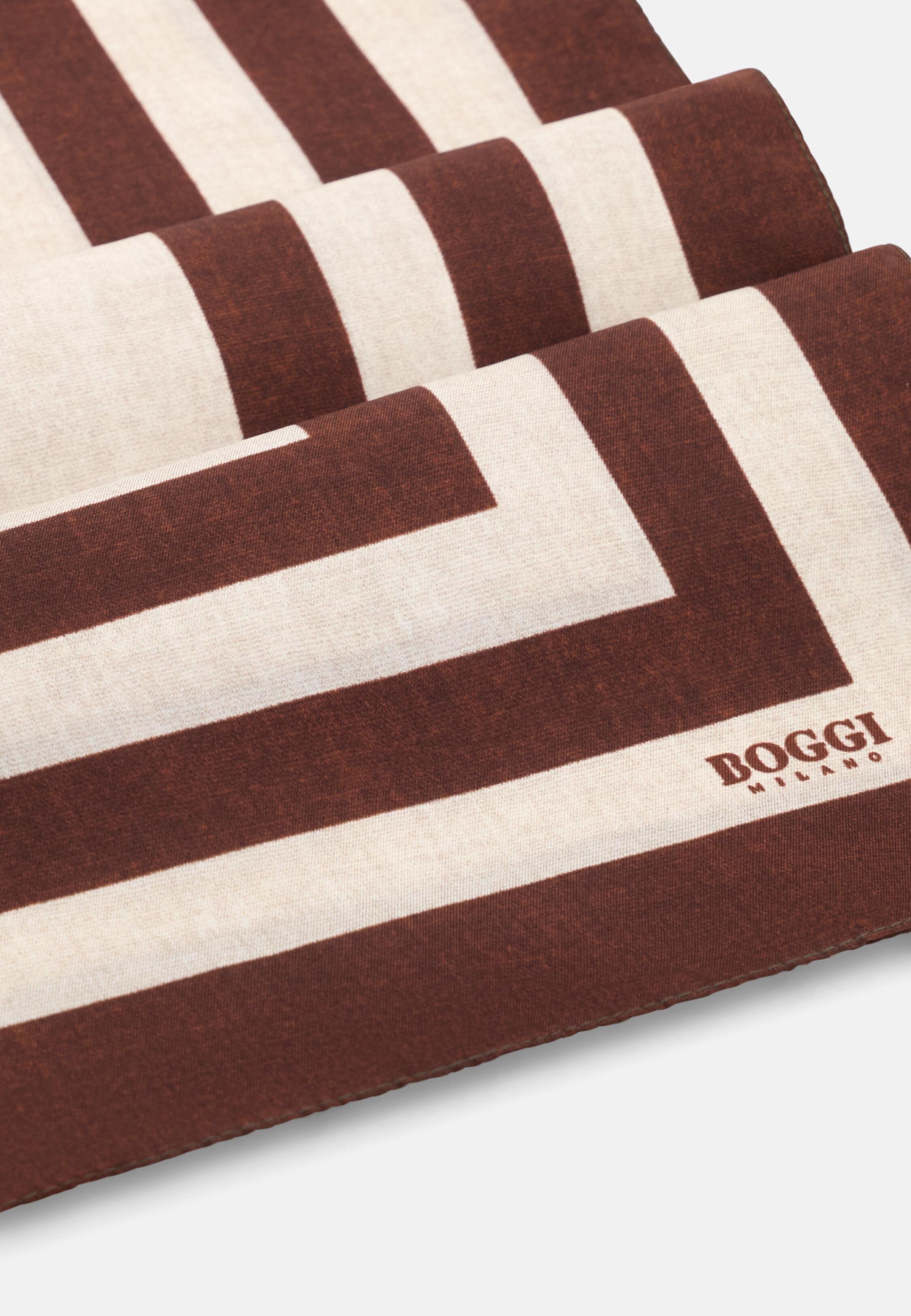 Bandana Contrast Border Print in Silk, Rot, Rot, medium