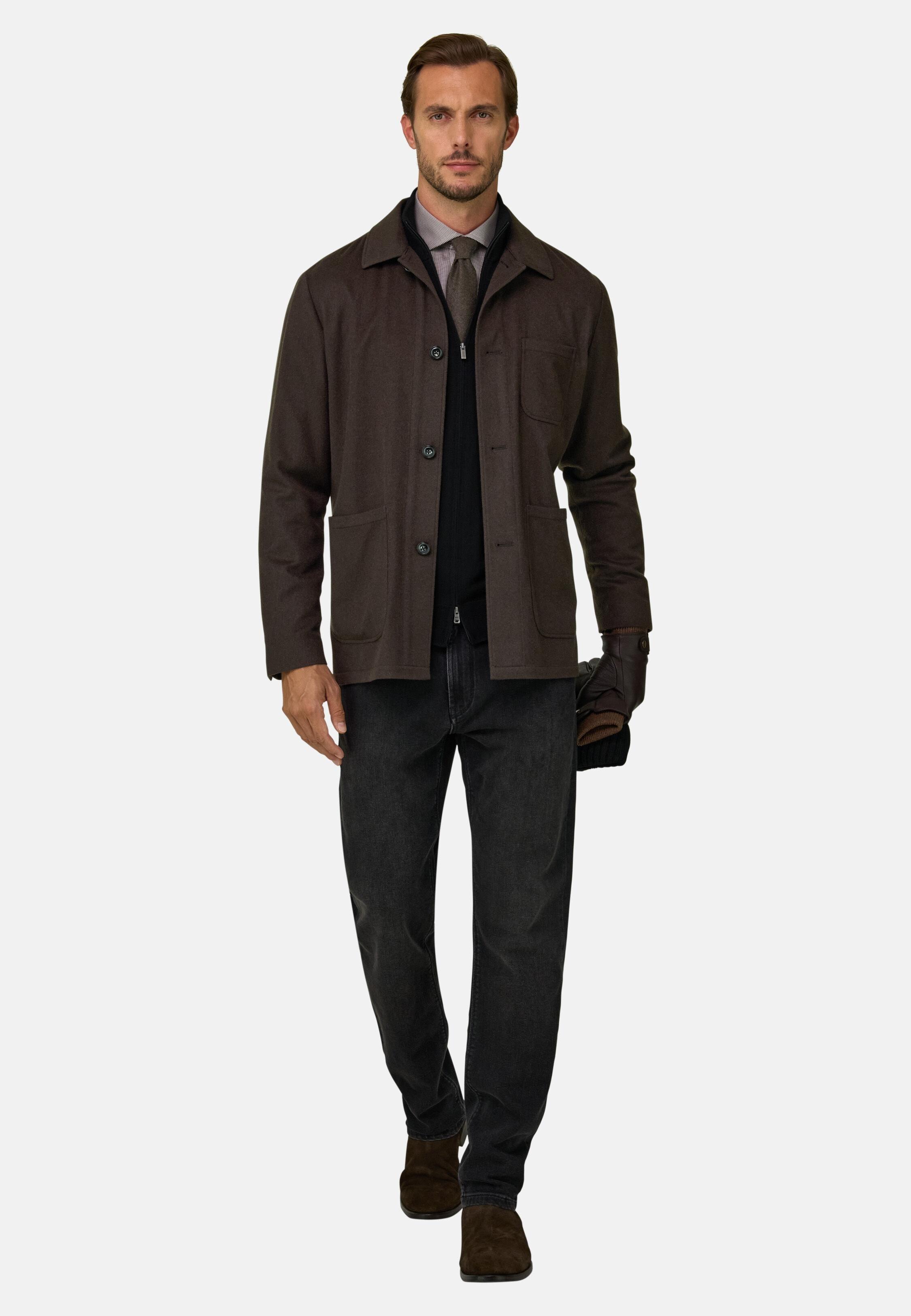 Trade | Shacket in Cashmere Dark brown, Dark brown, large image number 0