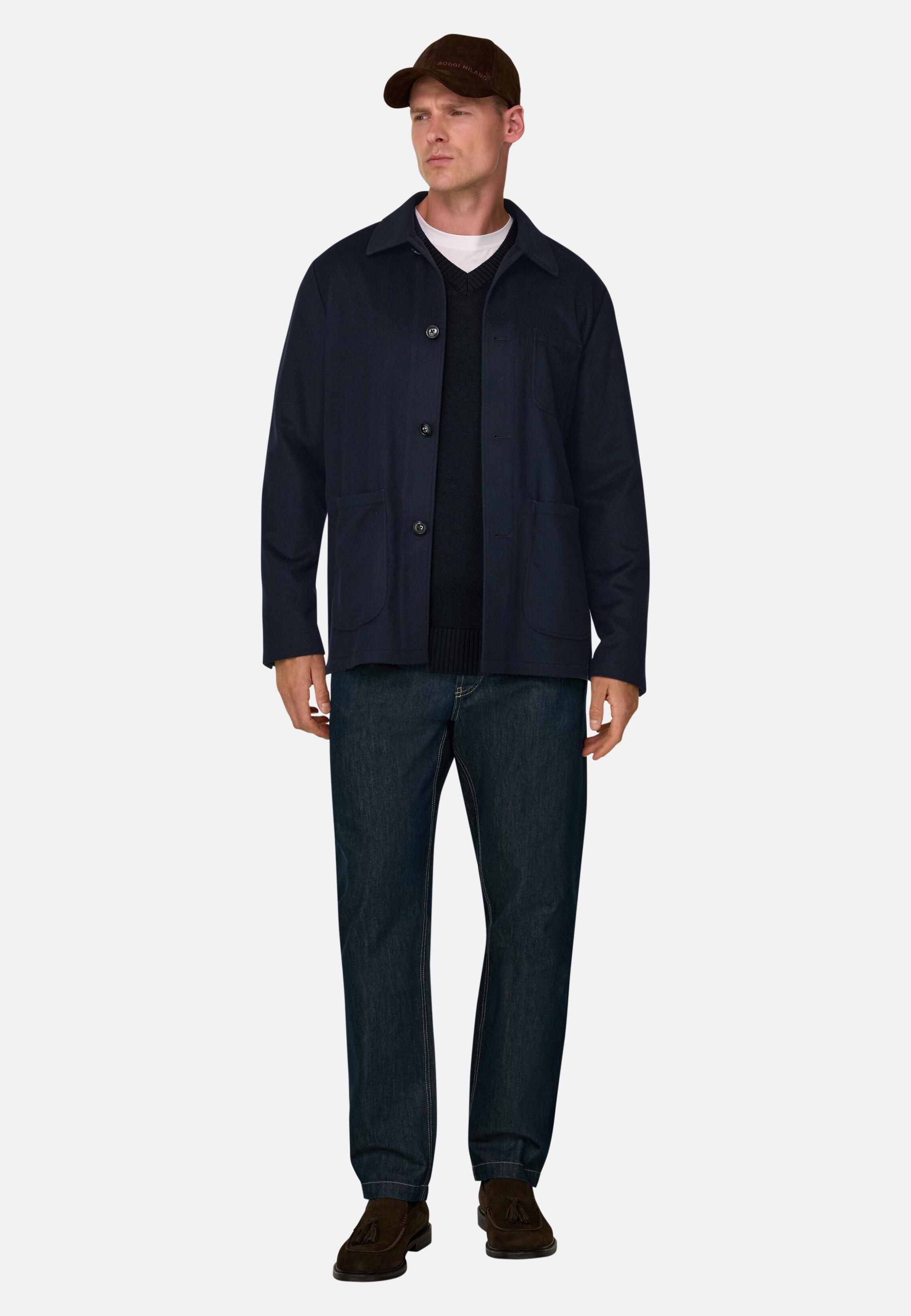 Trade | Shacket in Cashmere, Navy Blue, Navy blue, medium