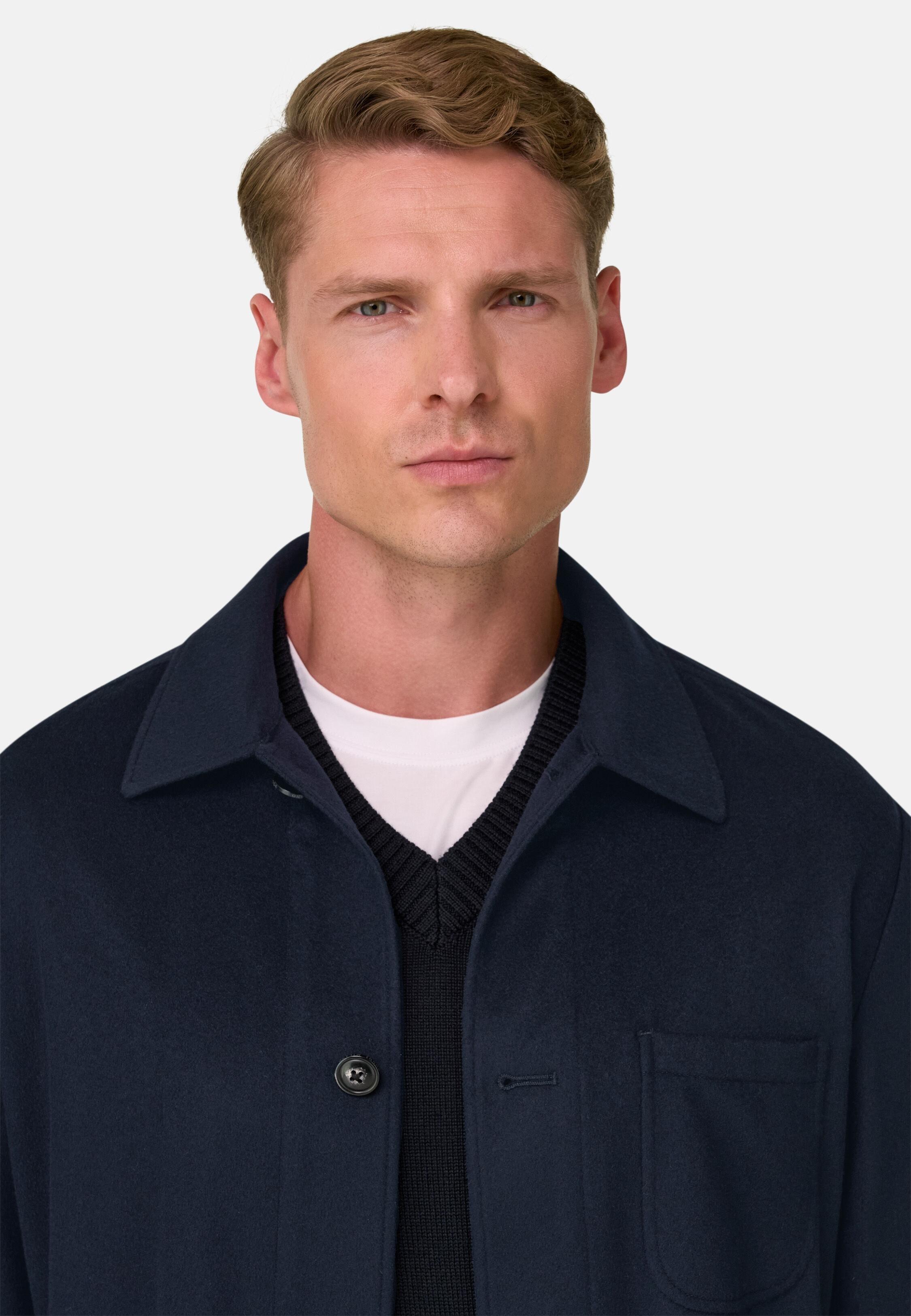 Trade | Shacket in Cashmere, Navy Blue, Navy blue, medium