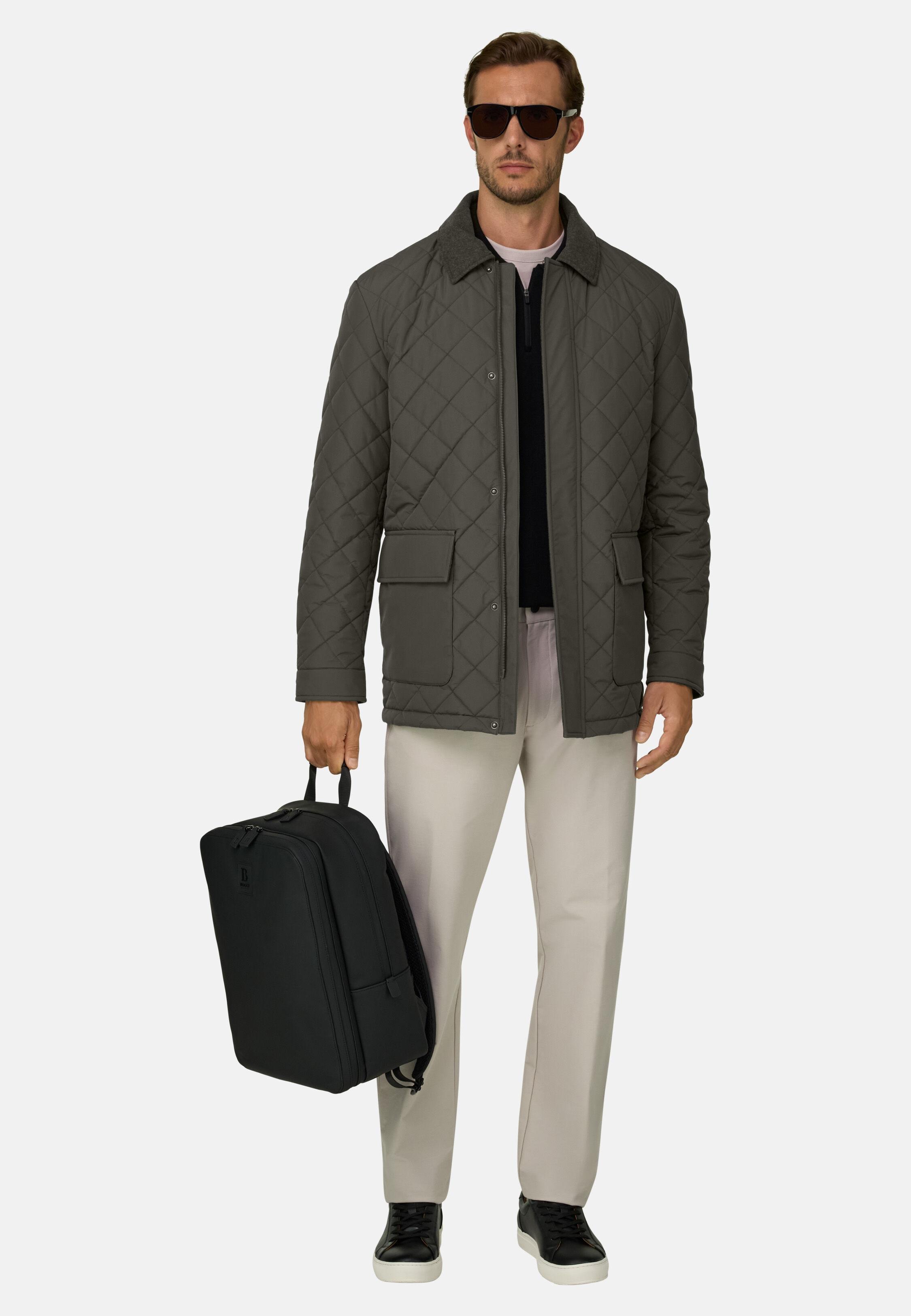 Peacoat Padded in Technical Fabric Military Green, Military Green, large image number 0