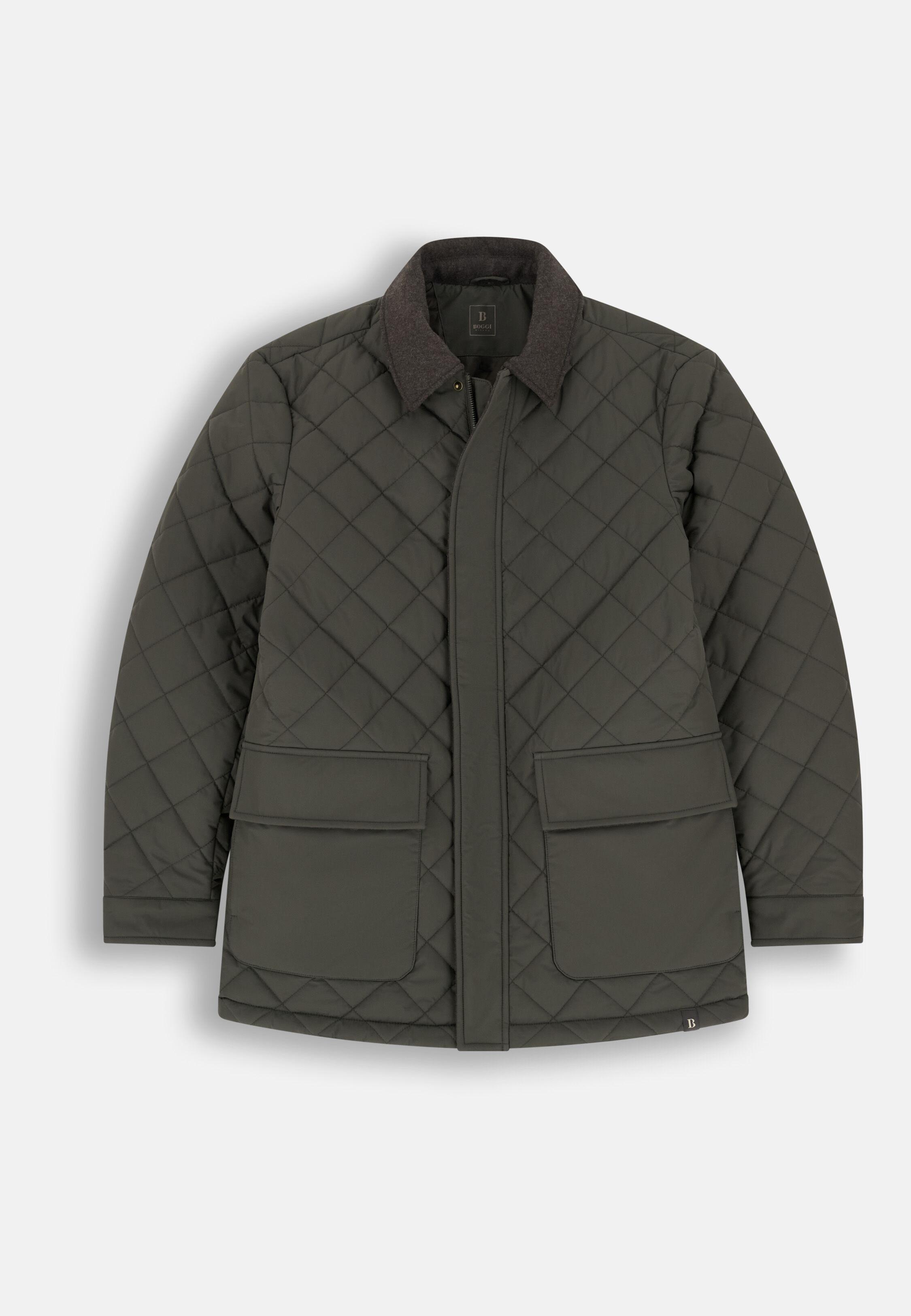 Peacoat Padded in Technical Fabric Military Green, Military Green, large image number 4