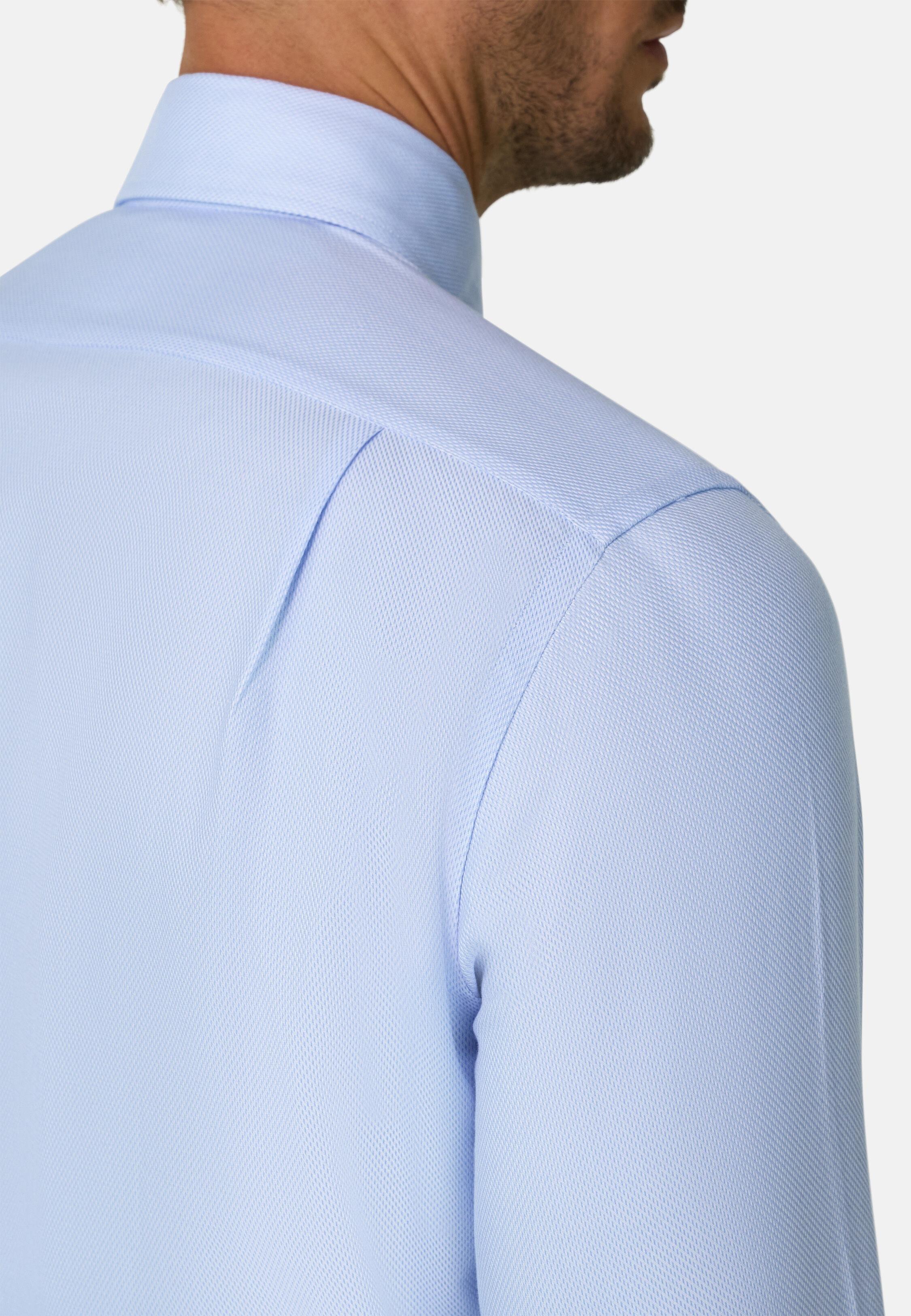 Shirt in Cotton Dobby Regular Fit Light Blue, Light Blue, medium