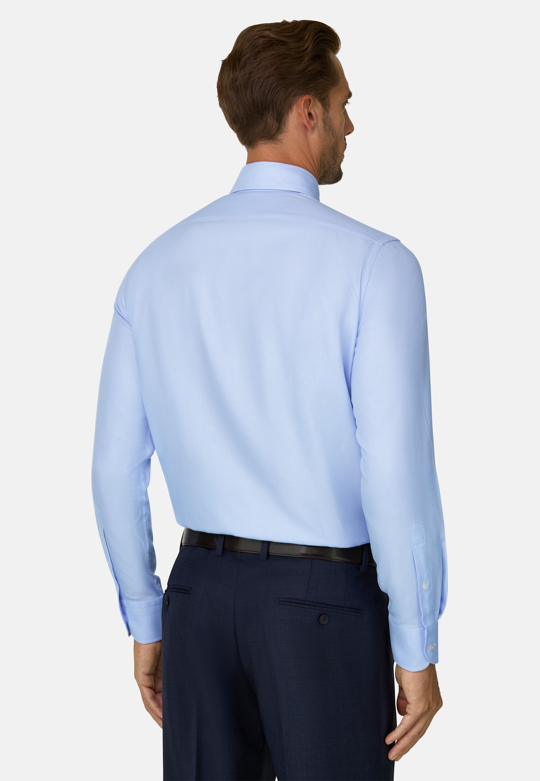 Shirt in Cotton Dobby Regular Fit, Light Blue, Light Blue, large image number 4