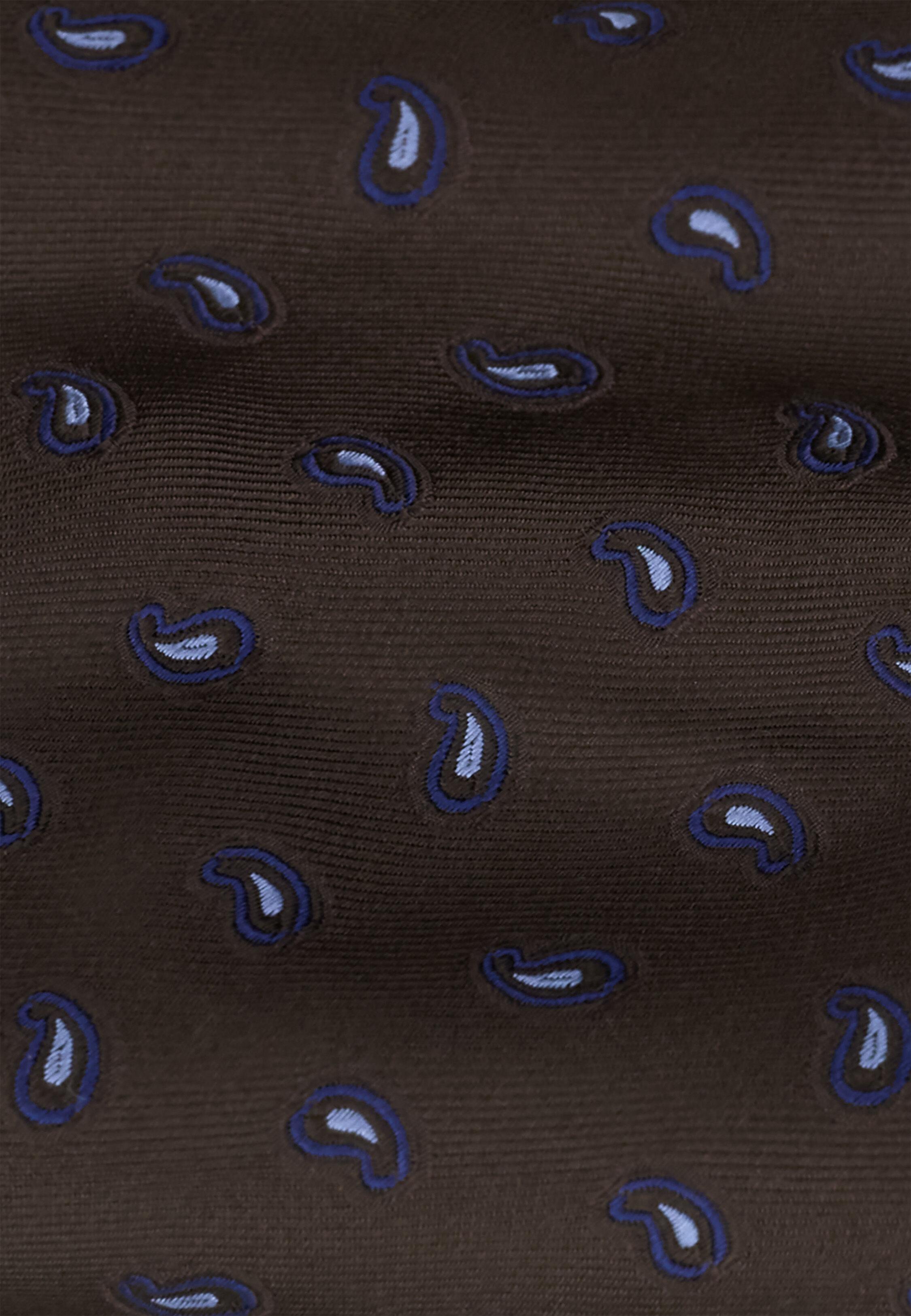 Tie Jacquard Micro Paisley Pattern Silk Dark brown, Dark brown, large image number 1