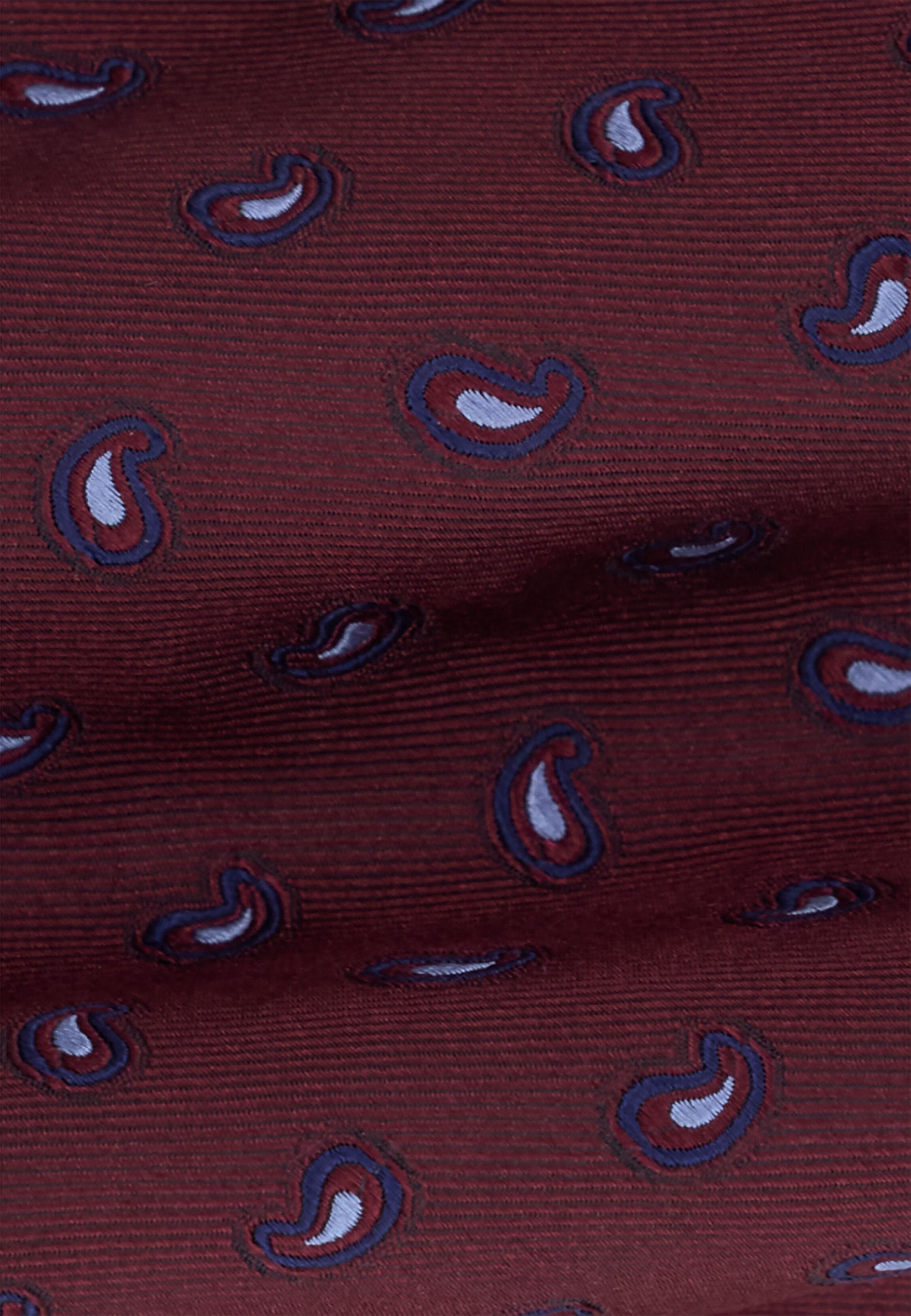 Tie Jacquard Micro Paisley Pattern Silk Burgundy, Burgundy, medium