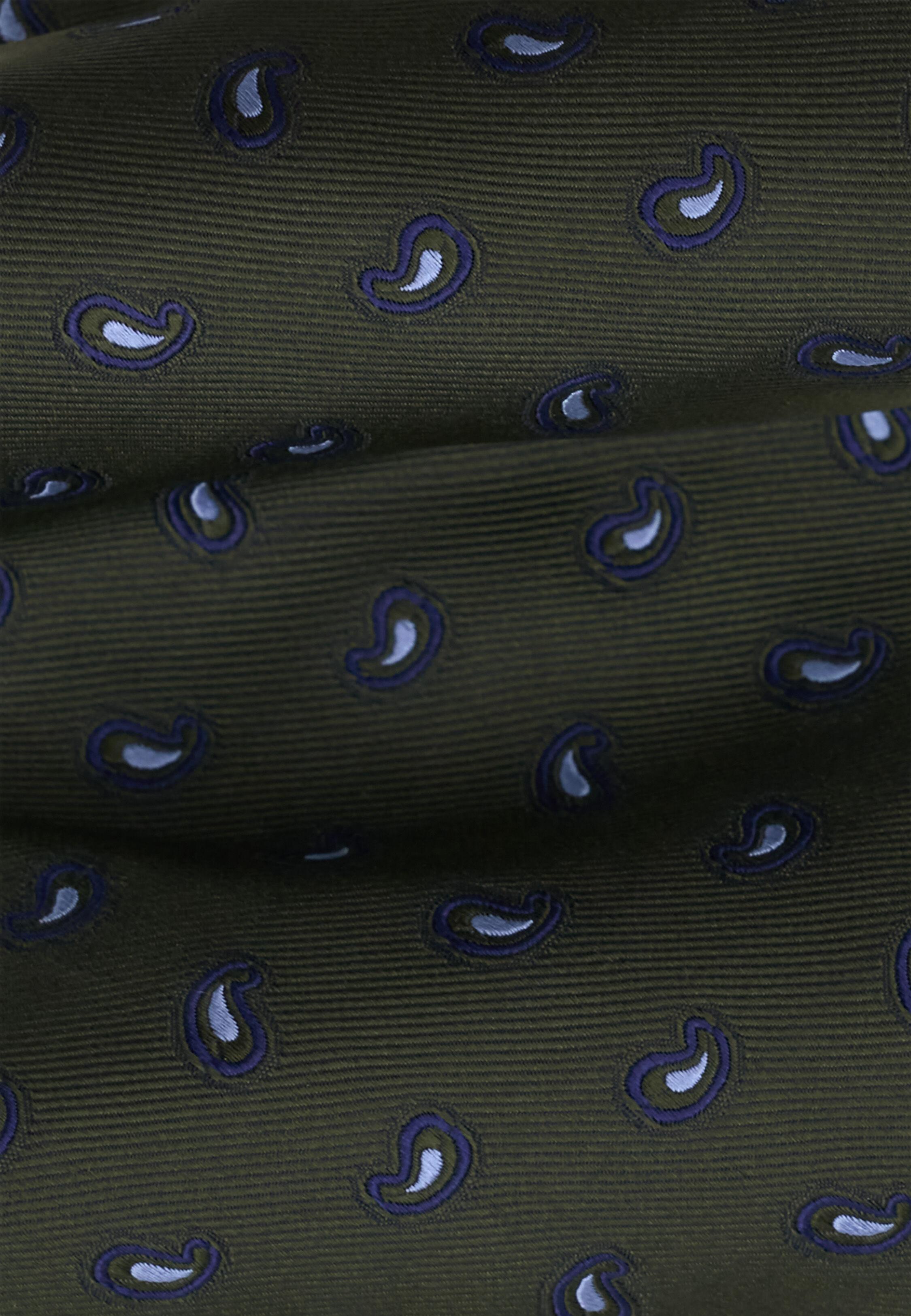 Tie Jacquard Micro Paisley Pattern Silk, Green, Green, large image number 2