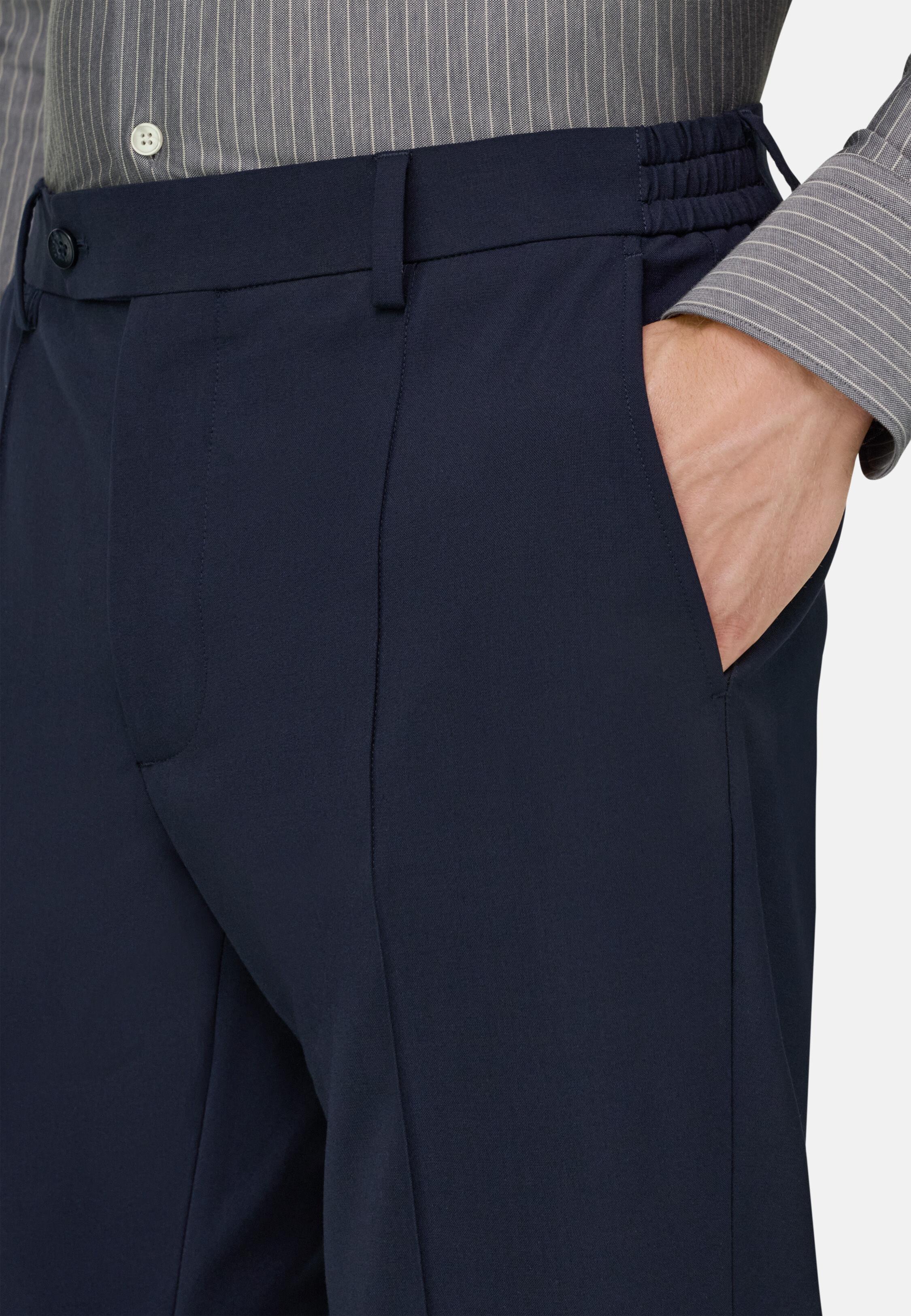 بنطال من الصوف التقني أزرق كحلي, Navy blue, medium