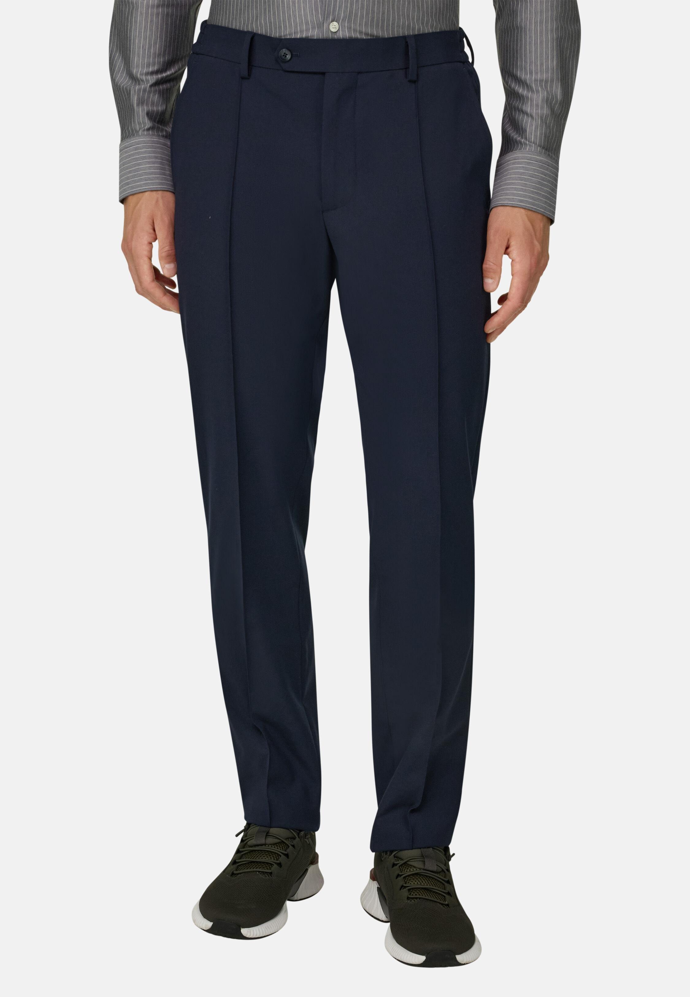 بنطال من الصوف التقني أزرق كحلي, Navy blue, large image number 1