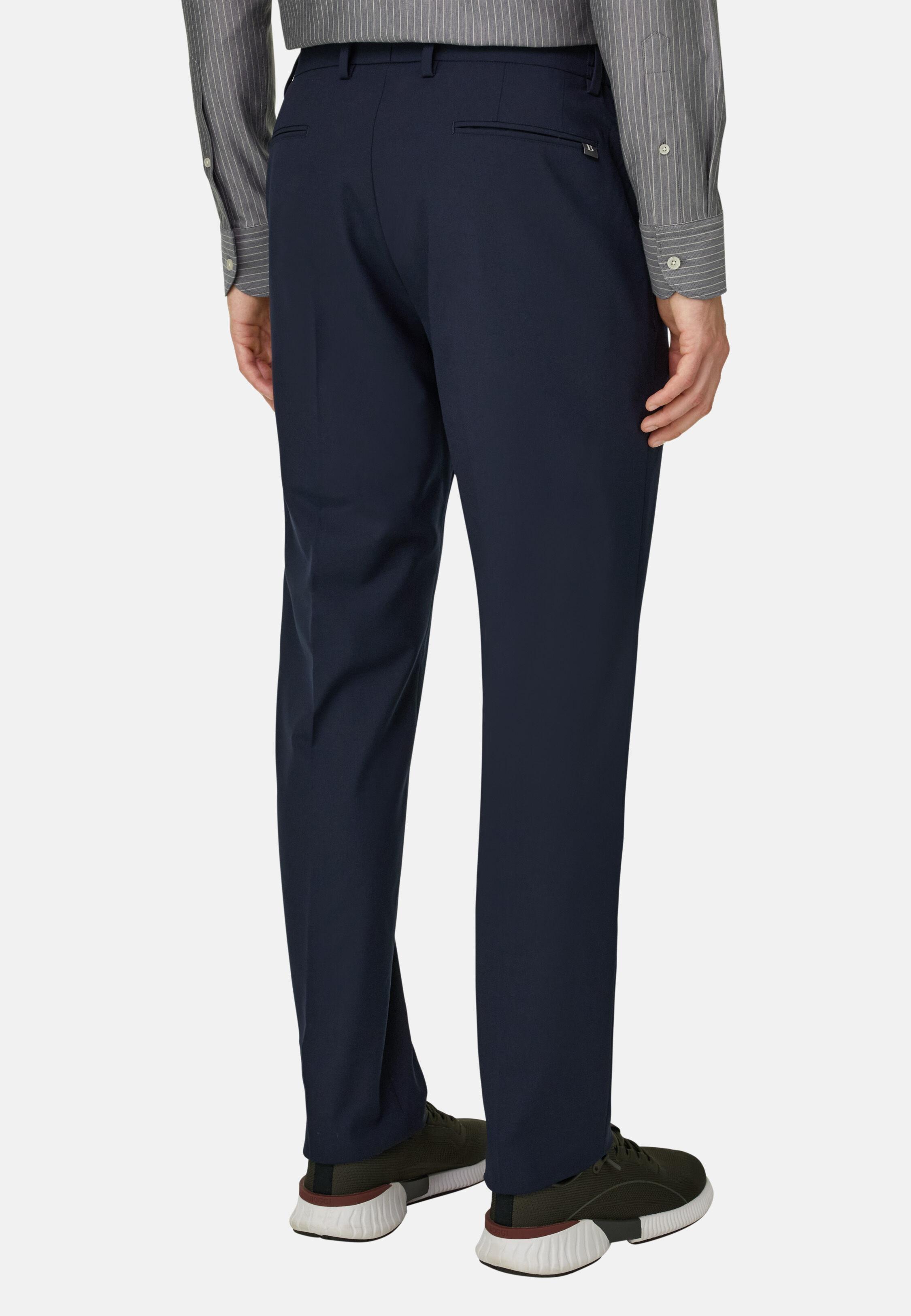 بنطال من الصوف التقني أزرق كحلي, Navy blue, large image number 4