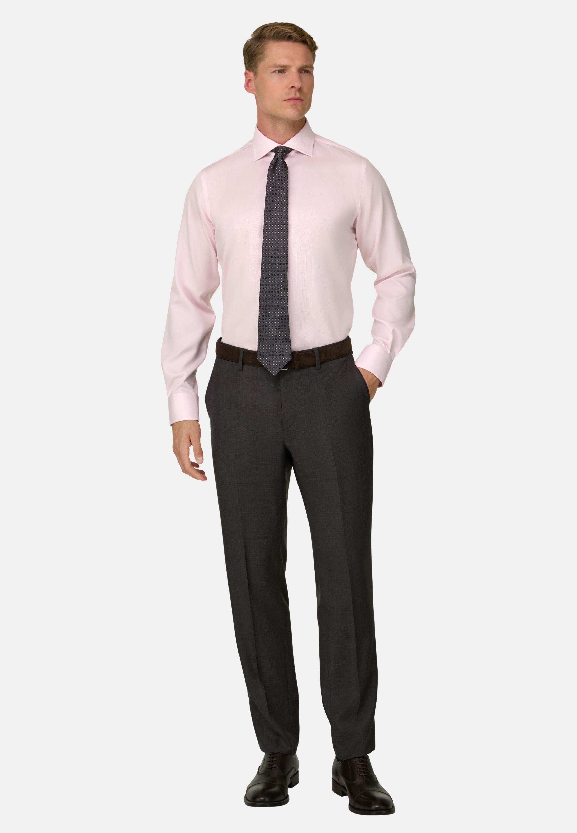 Shirt in Checked Cotton Non-Iron Regular Fit, Pink, Pink, large image number 0