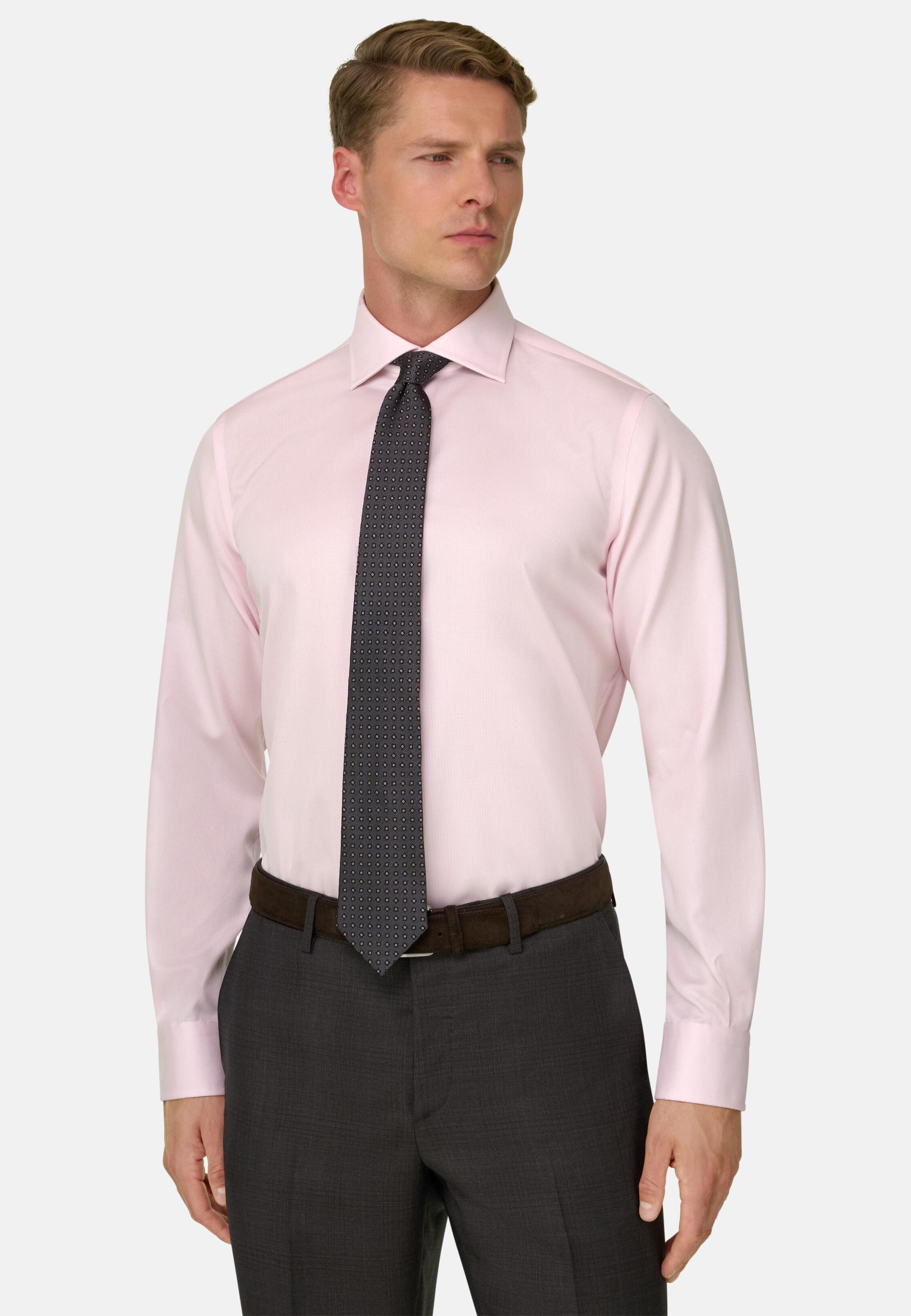 Shirt in Checked Cotton Non-Iron Regular Fit, Pink, Pink, large image number 1