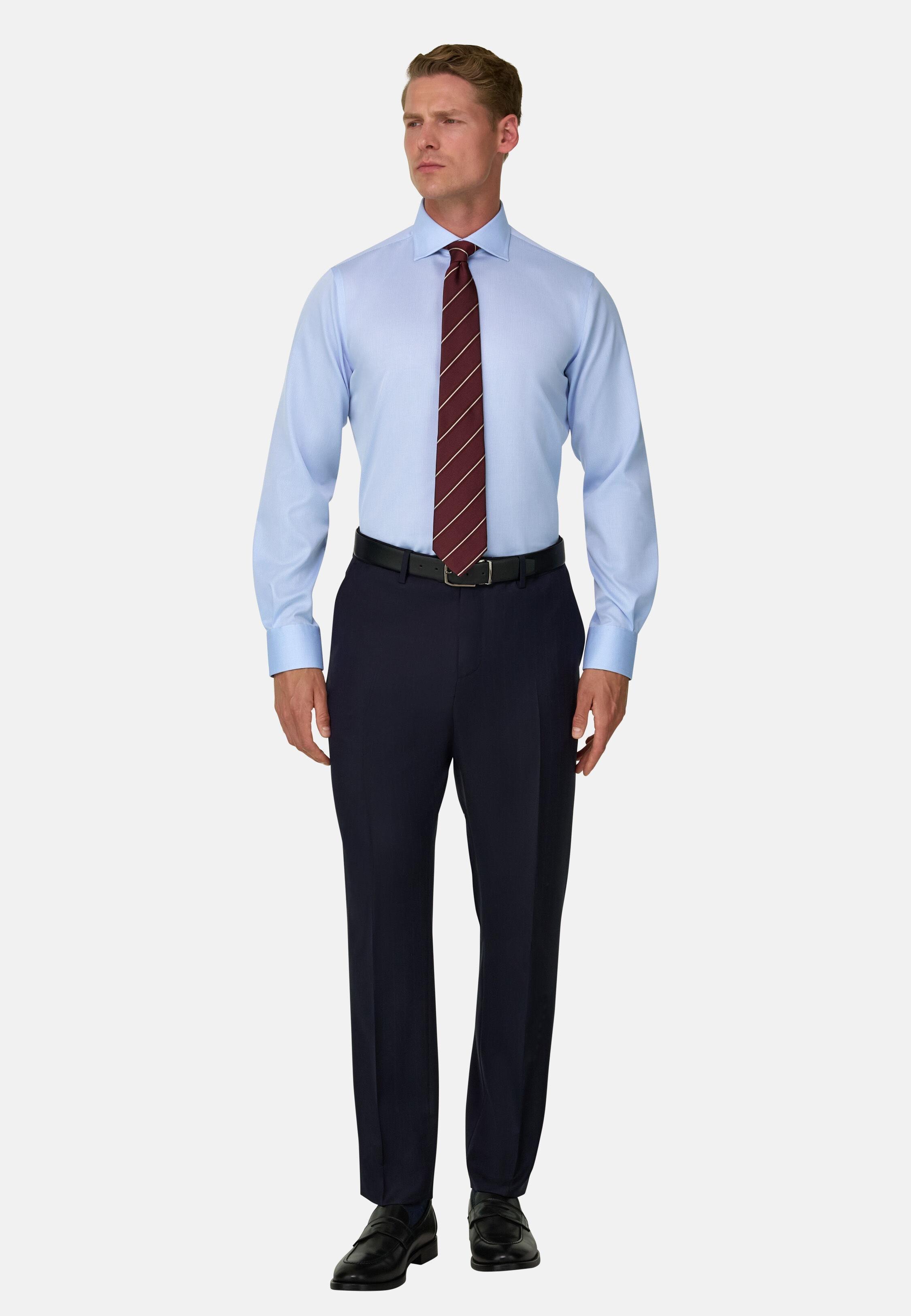Checked Cotton Non-Iron Regular Fit Shirt Light Blue, Light Blue, medium