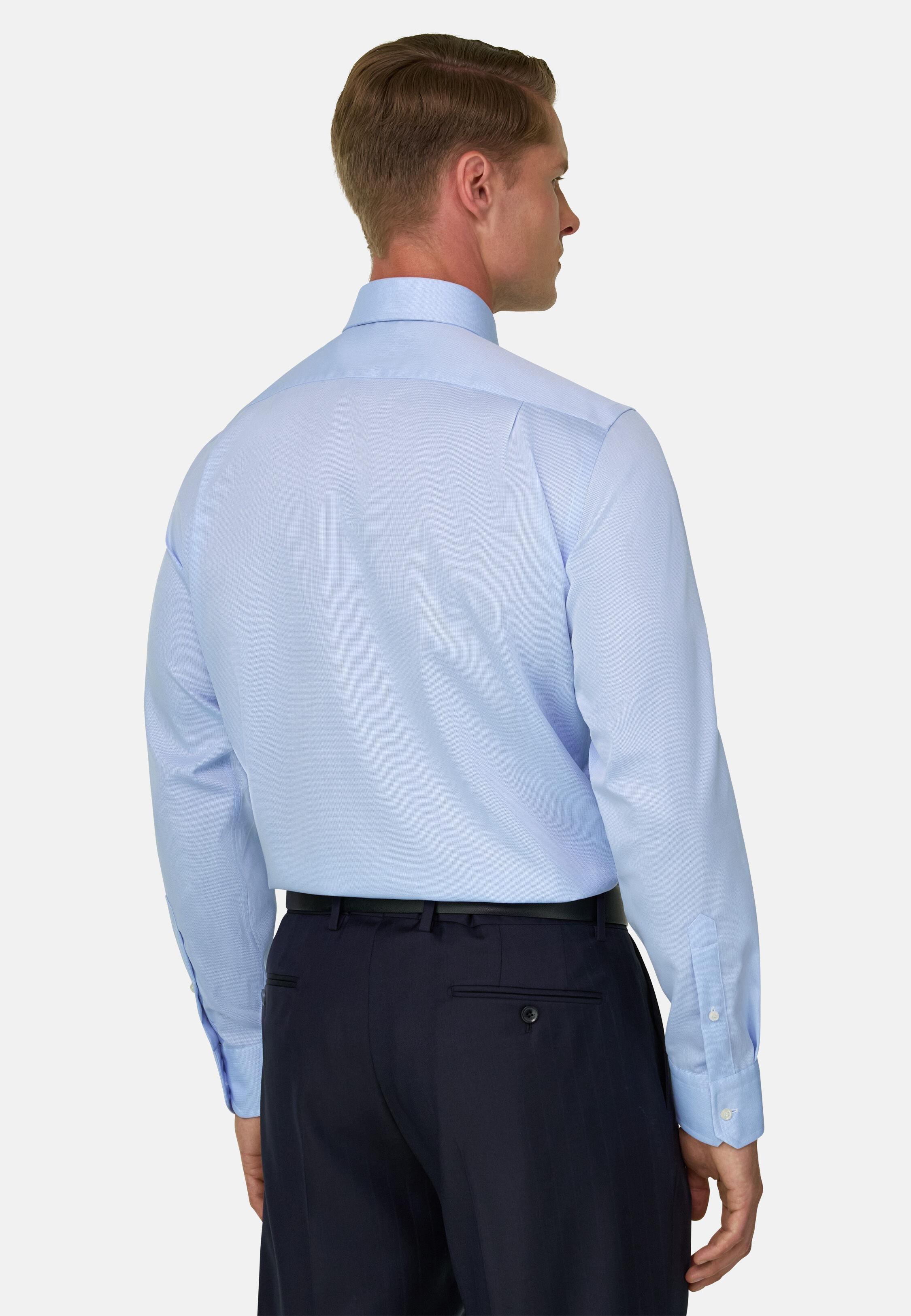 Checked Cotton Non-Iron Regular Fit Shirt Light Blue, Light Blue, large image number 4