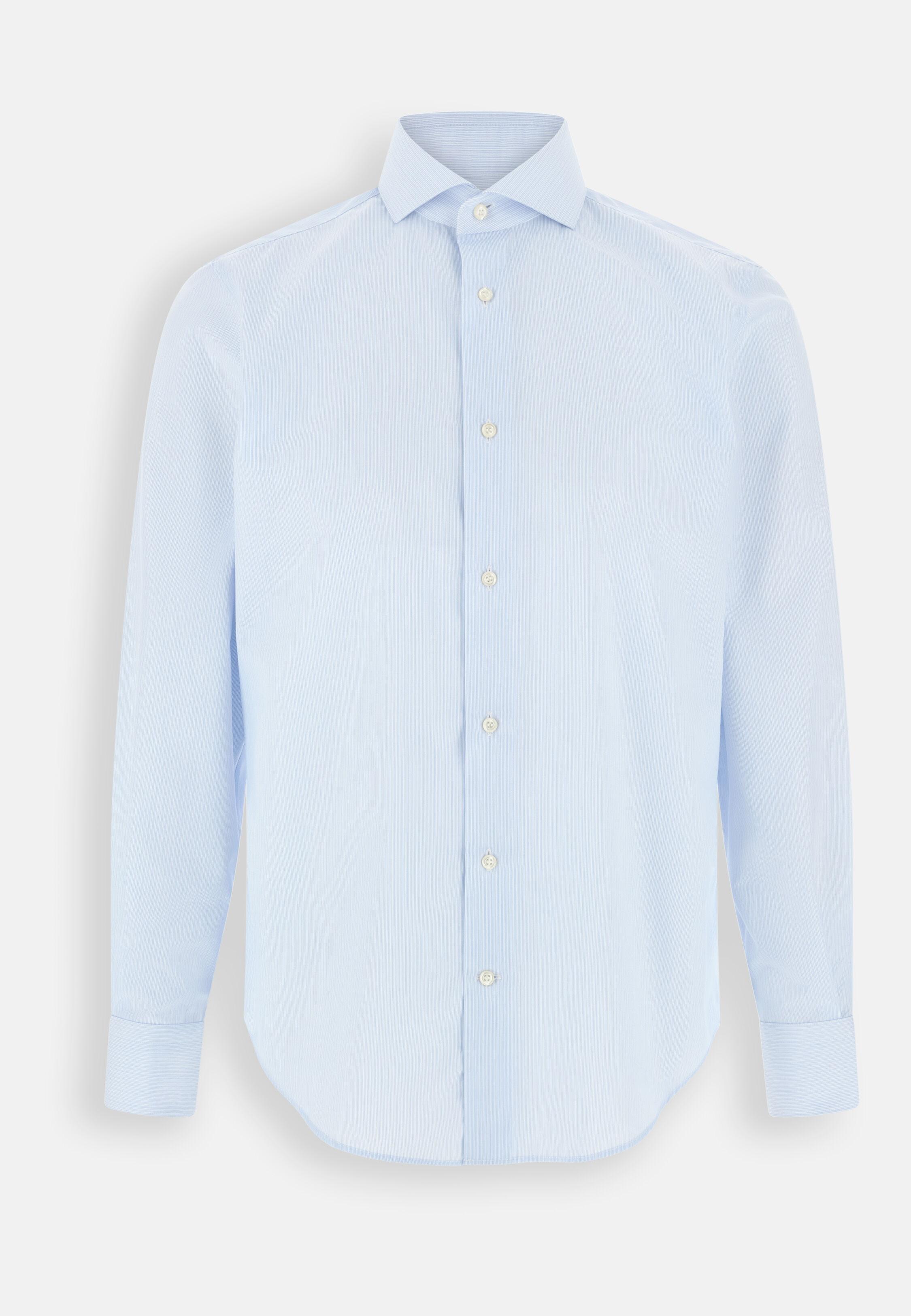 Striped Cotton Slim Fit Shirt Light Blue, Light Blue, large image number 5