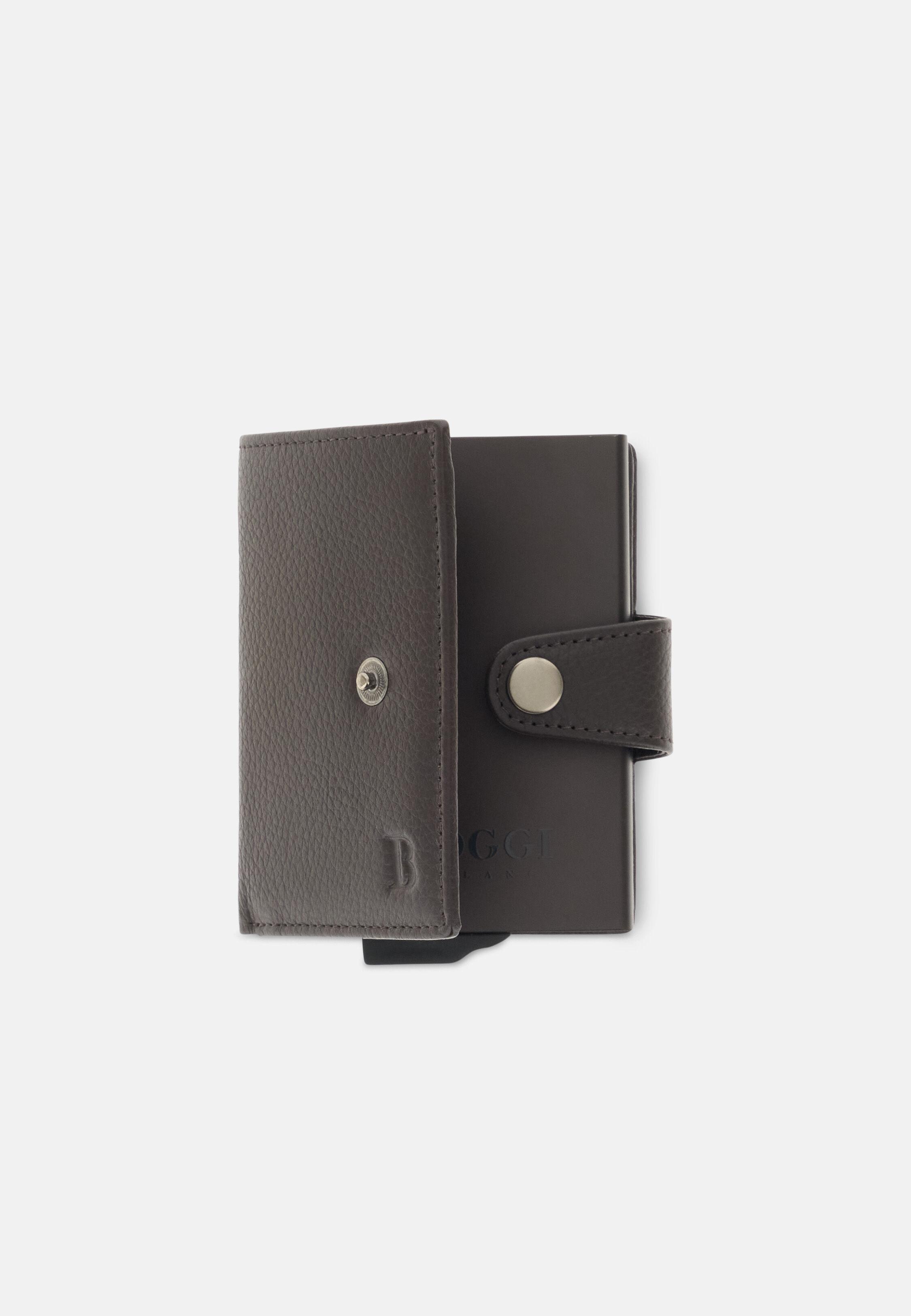 Credit Card Holder in Grained Leather Dark brown, Dark brown, medium