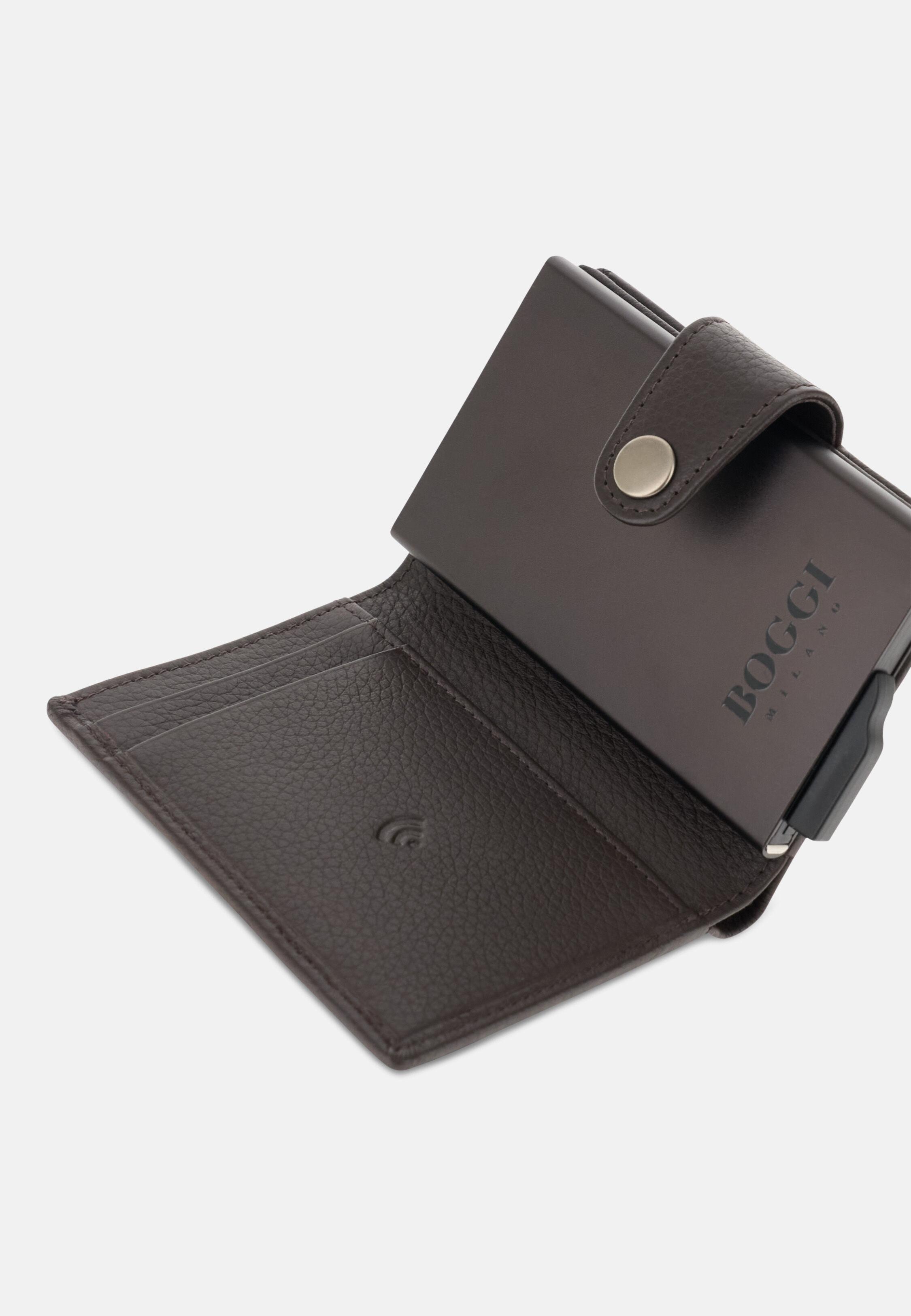 Credit Card Holder In Grained Leather Brown, Dark brown, large image number 3