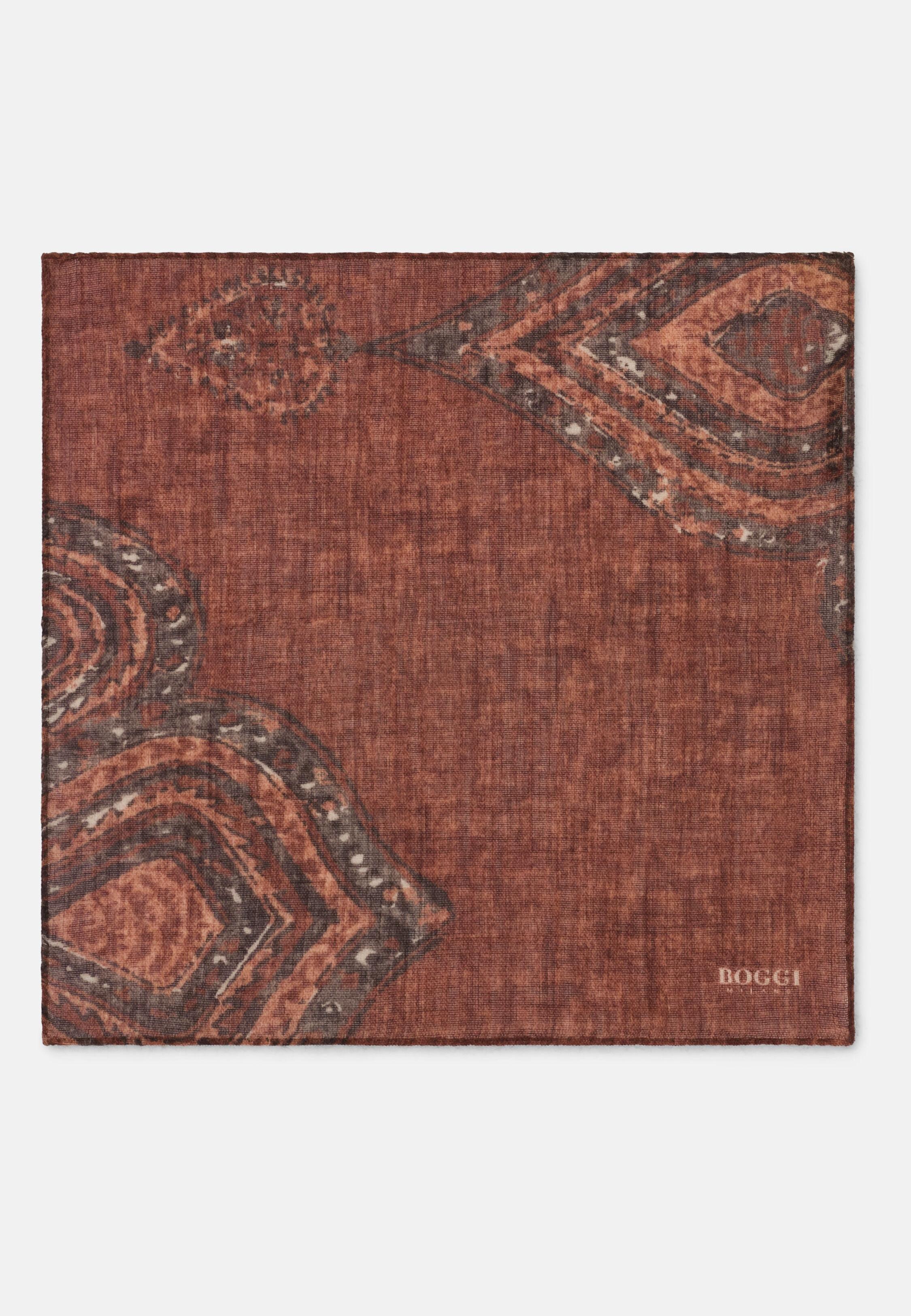 Pocket Square Macro Pattern Print Wool, Rot, Rot, large image number 0