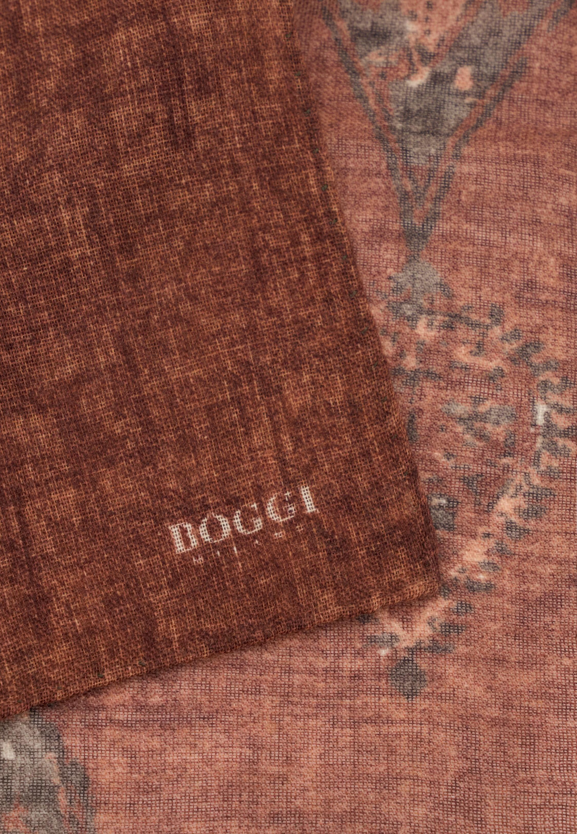 Pocket Square Macro Pattern Print Wool, Rot, Rot, medium