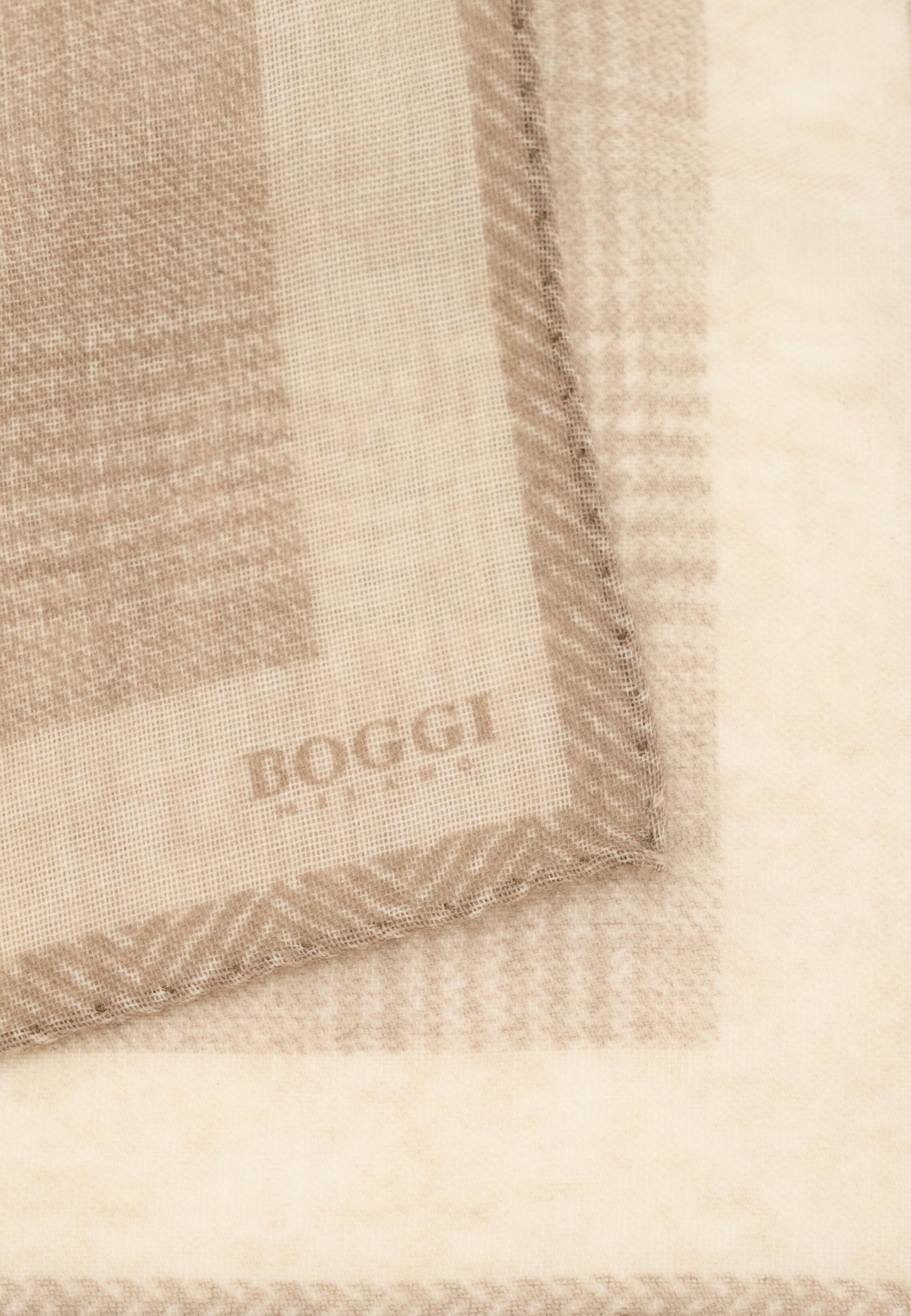 Pocket Square Prince of Wales Check Wool, Sand, large image number 1