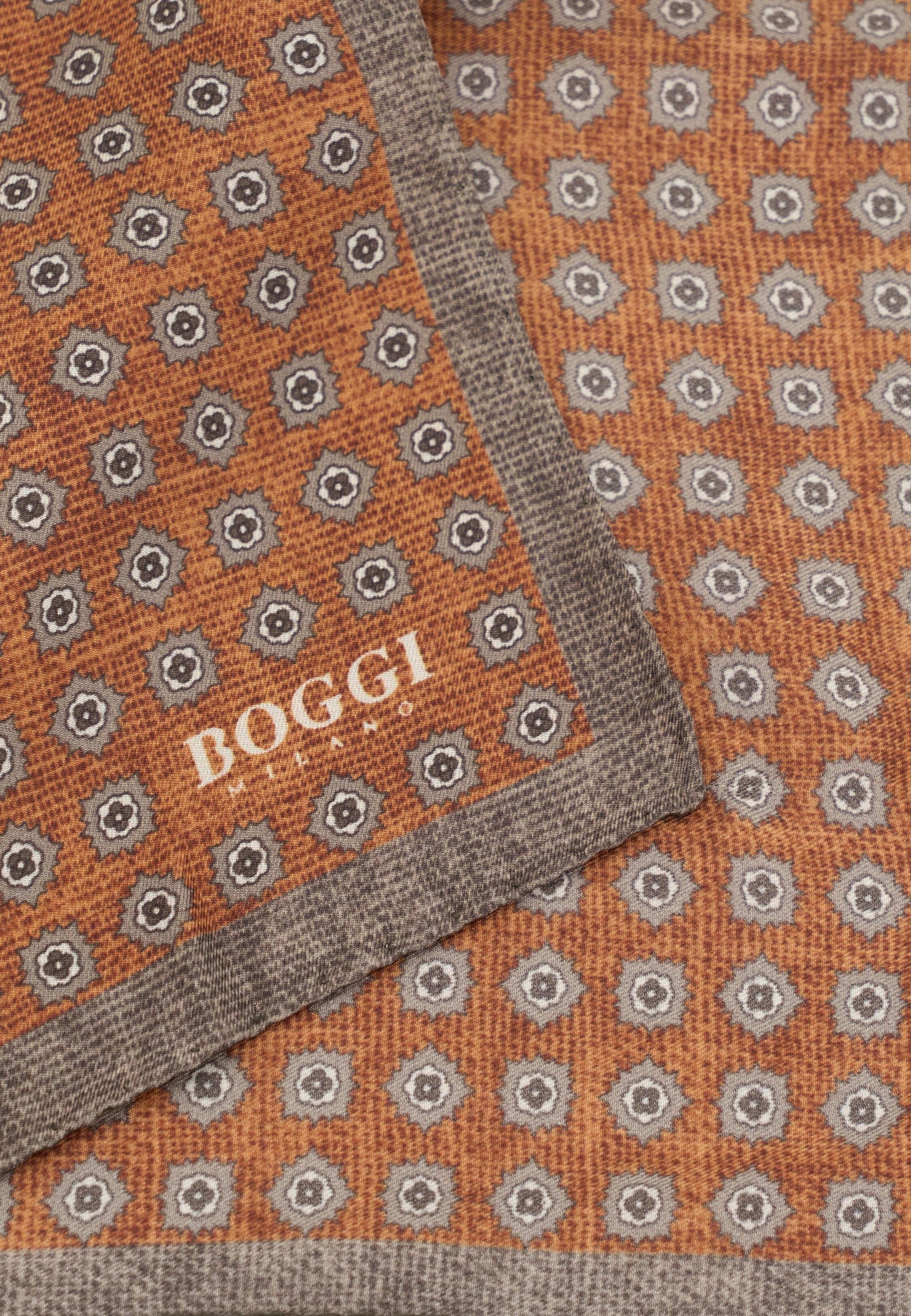 Pocket Square Floral Pattern Silk, Orange, Rot, large image number 1