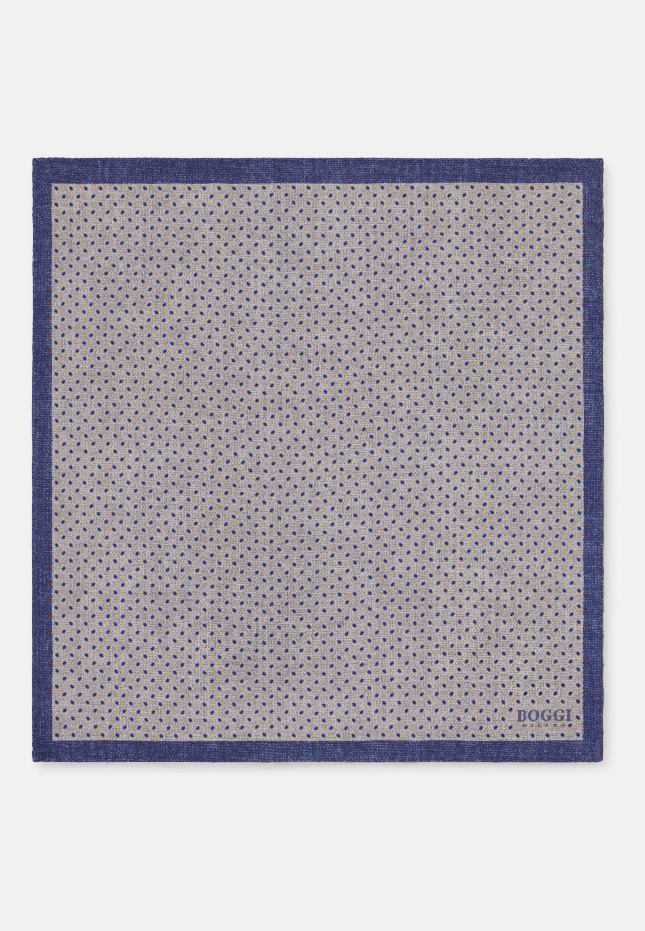 Pocket Square Double Micro Patterned Print Silk Beige, Sand, large image number 0