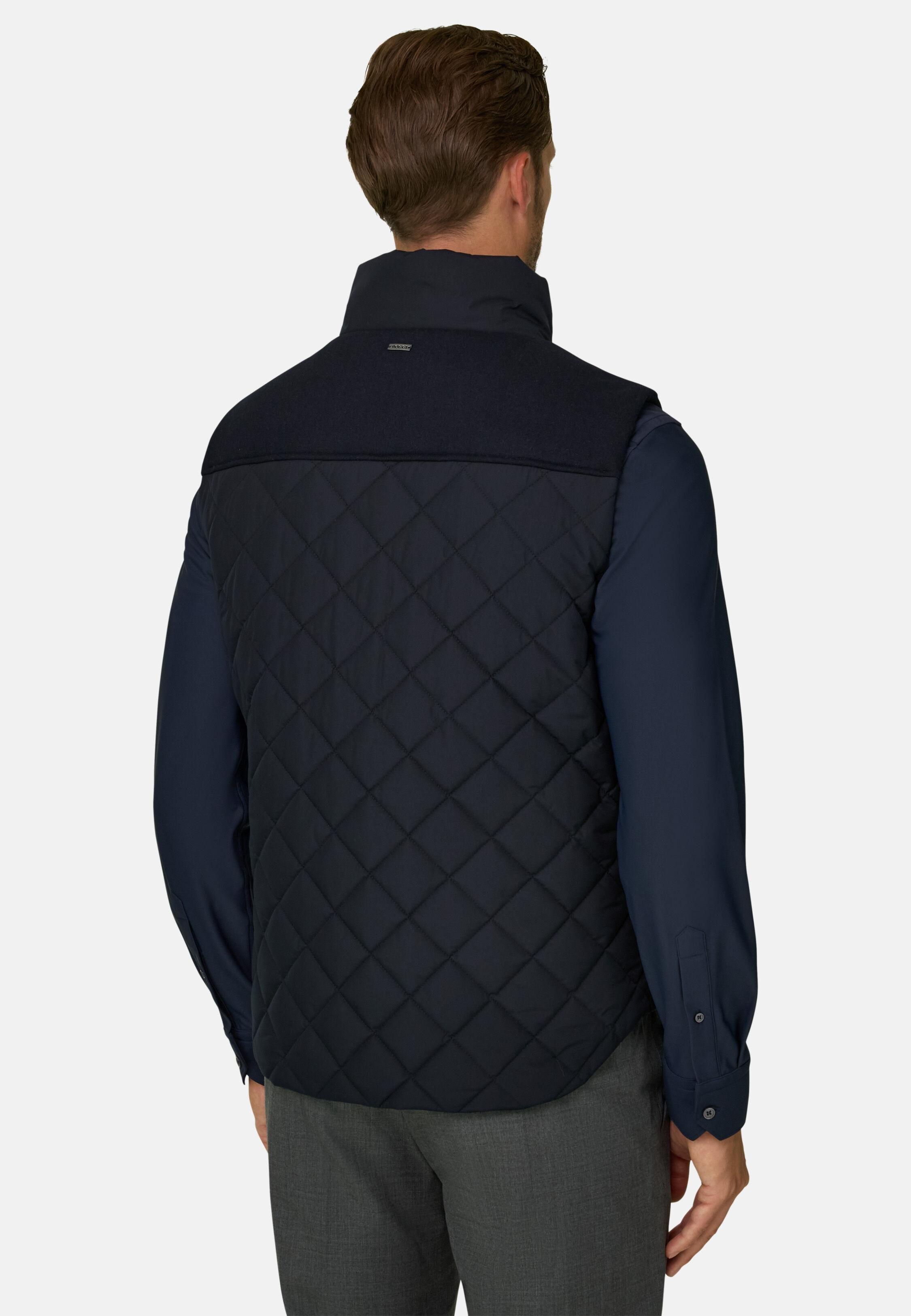 Padded Gilet in Technical Fabric Navy blue, Navy blue, large image number 2