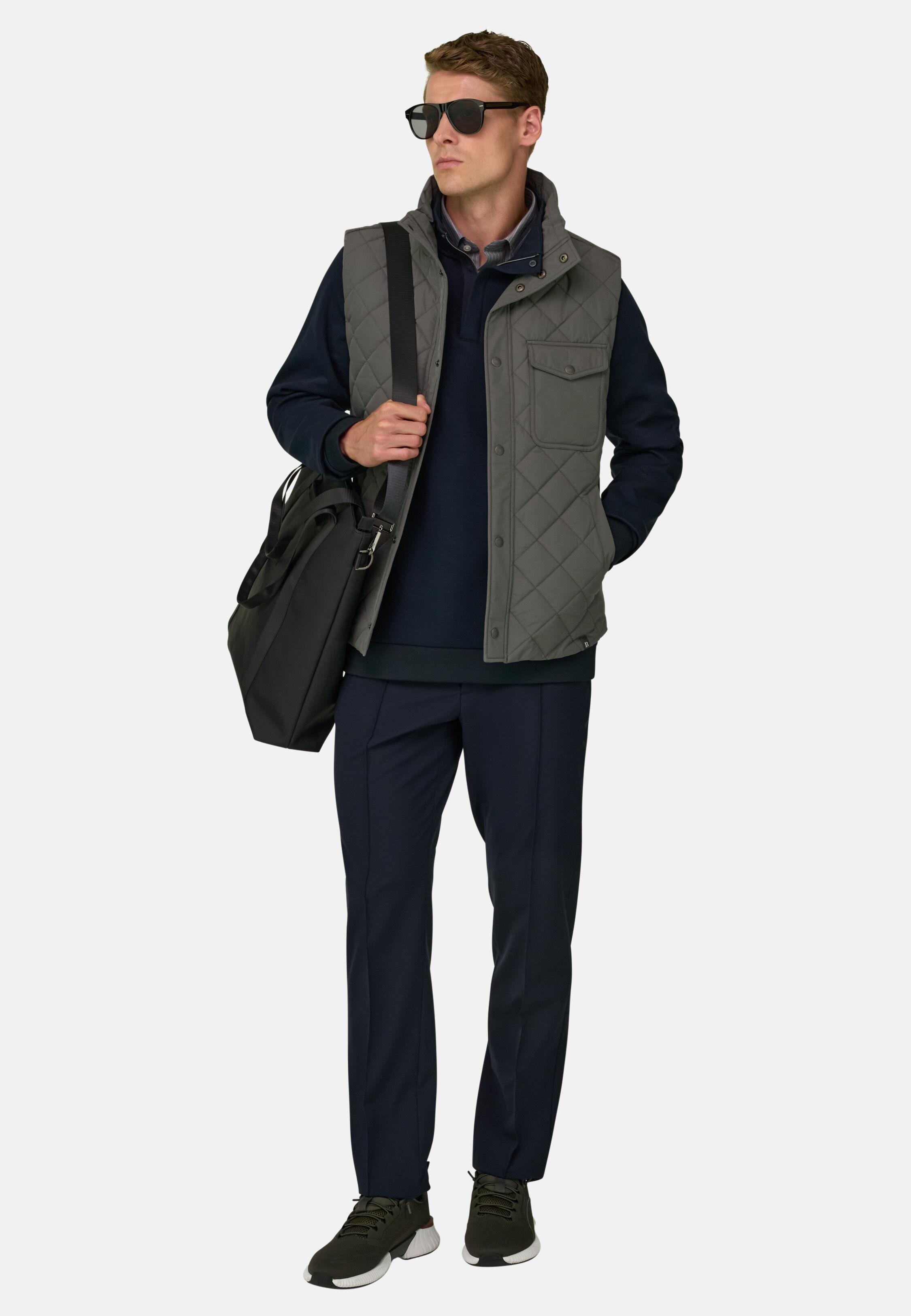 Padded Gilet in Technical Fabric Military Green, Military Green, large image number 0