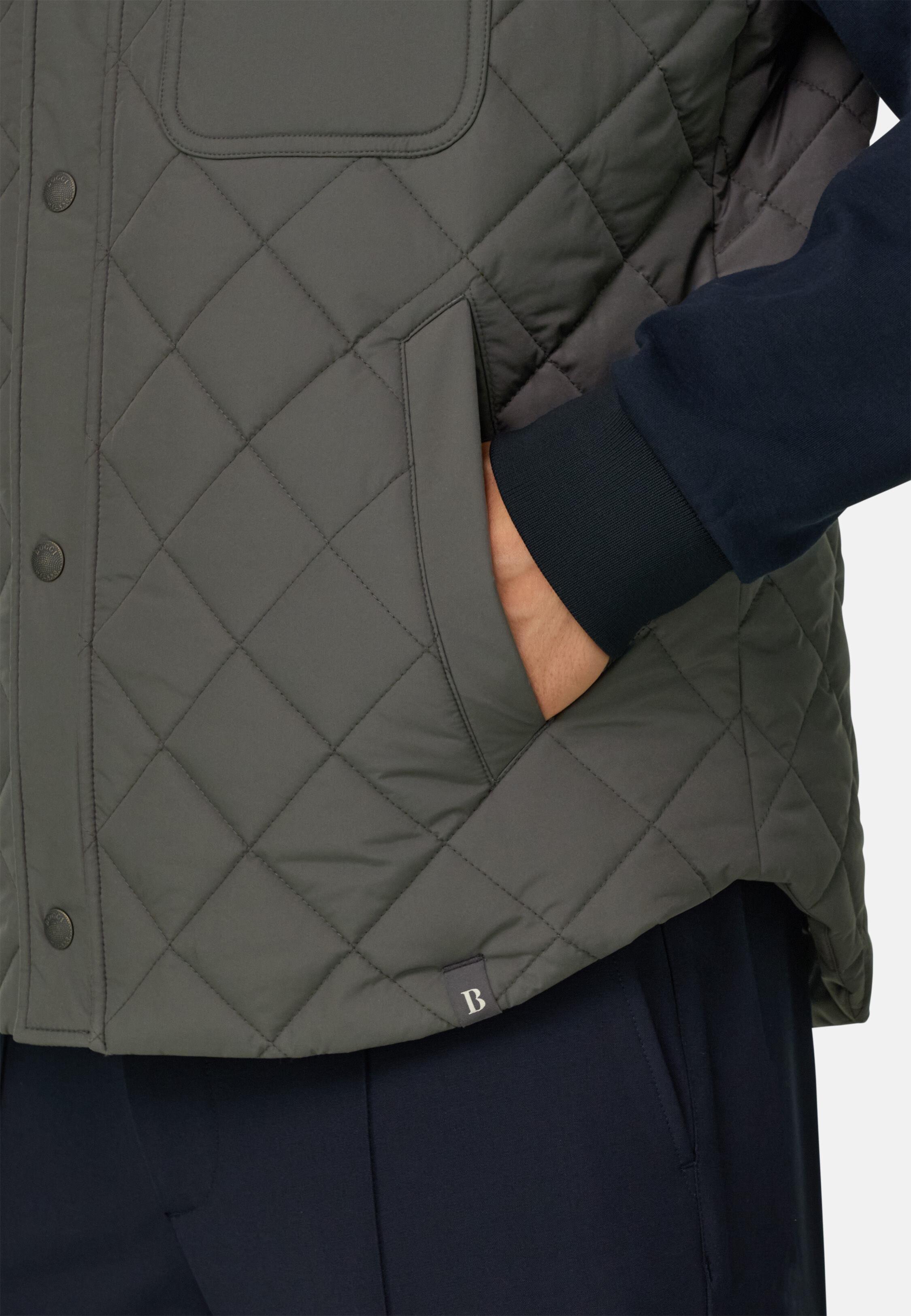 Padded Gilet in Technical Fabric Military Green, Military Green, large image number 2