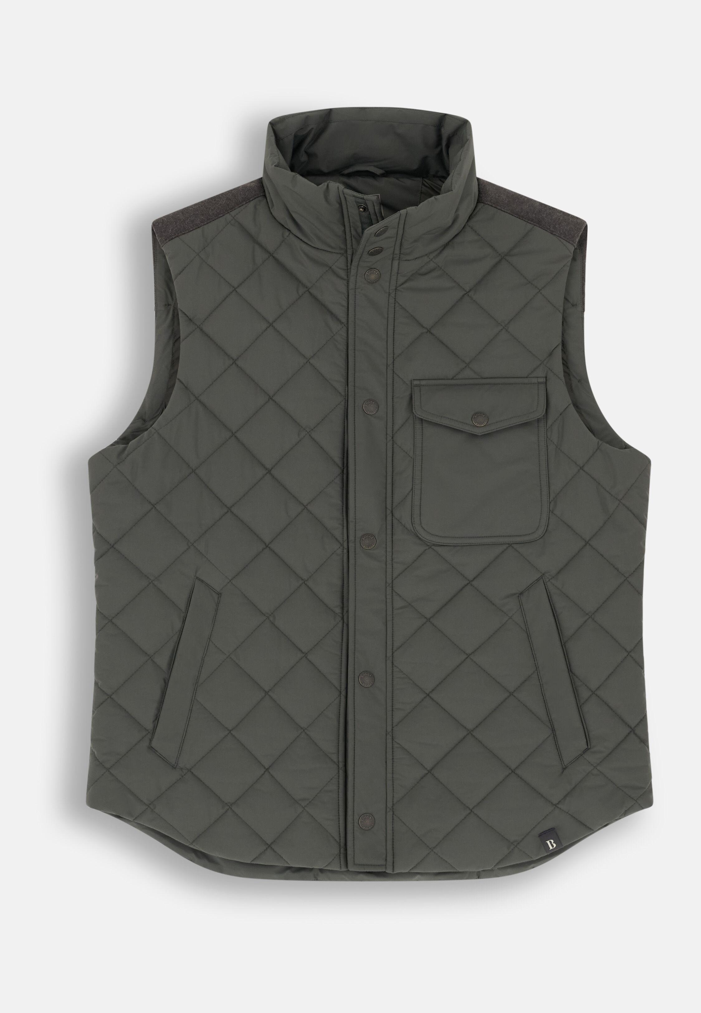 Padded Gilet in Technical Fabric Military Green, Military Green, large image number 4