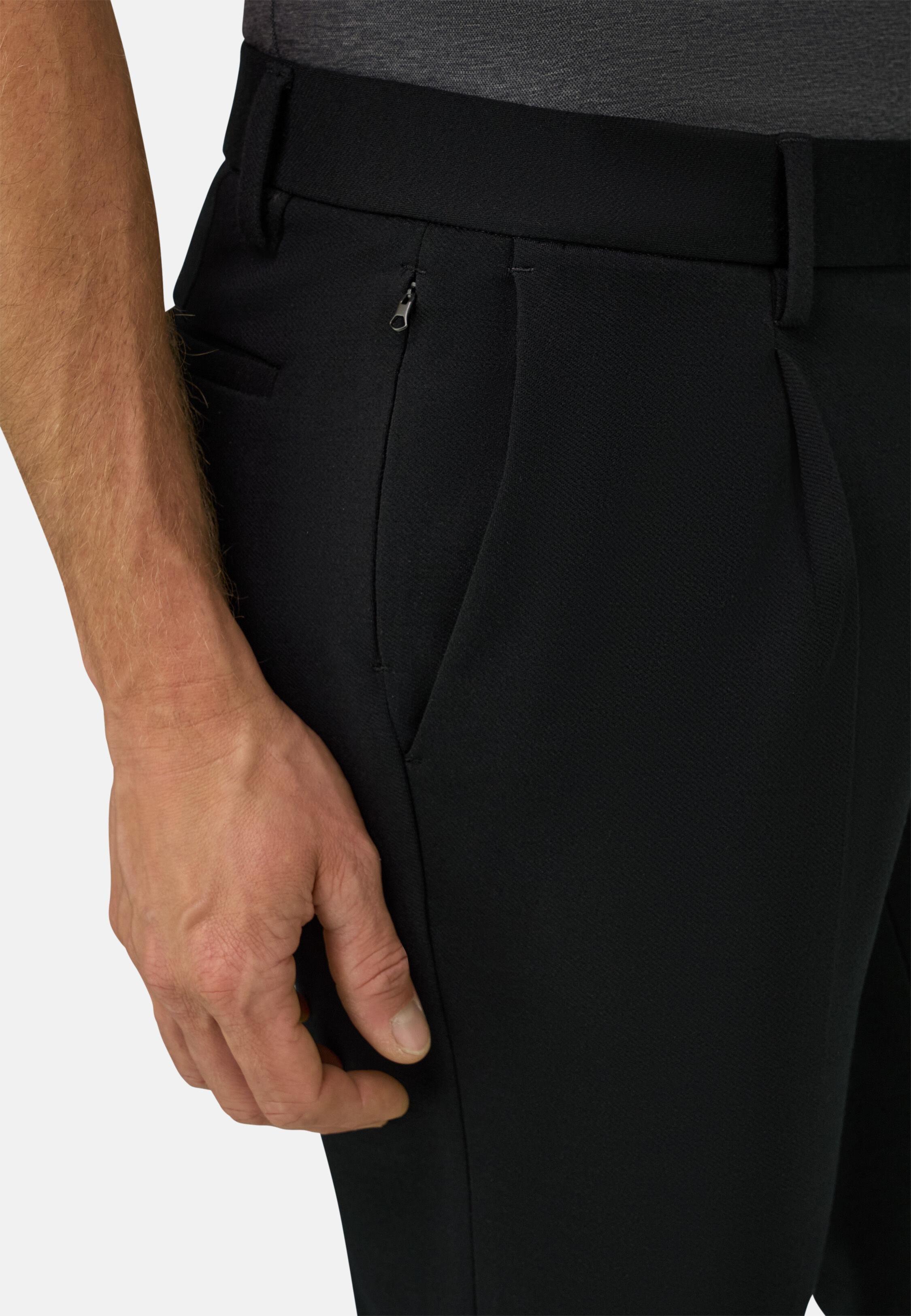 بنطال من الصوف التقني B Tech أسود, Black, medium