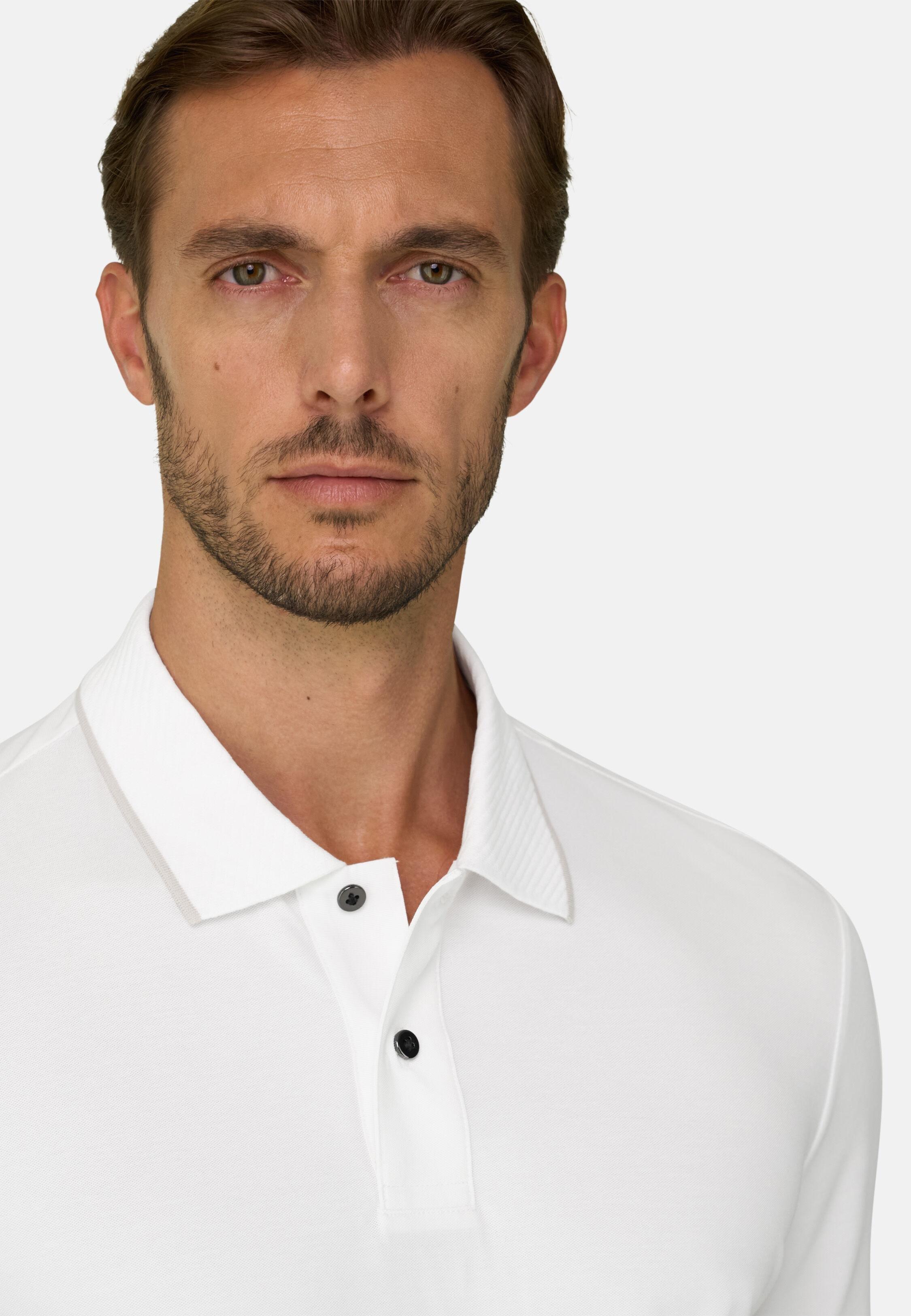 بولو من مزيج القطن المطاطي بيكيه Cool Jade-Fresh أبيض, White, medium