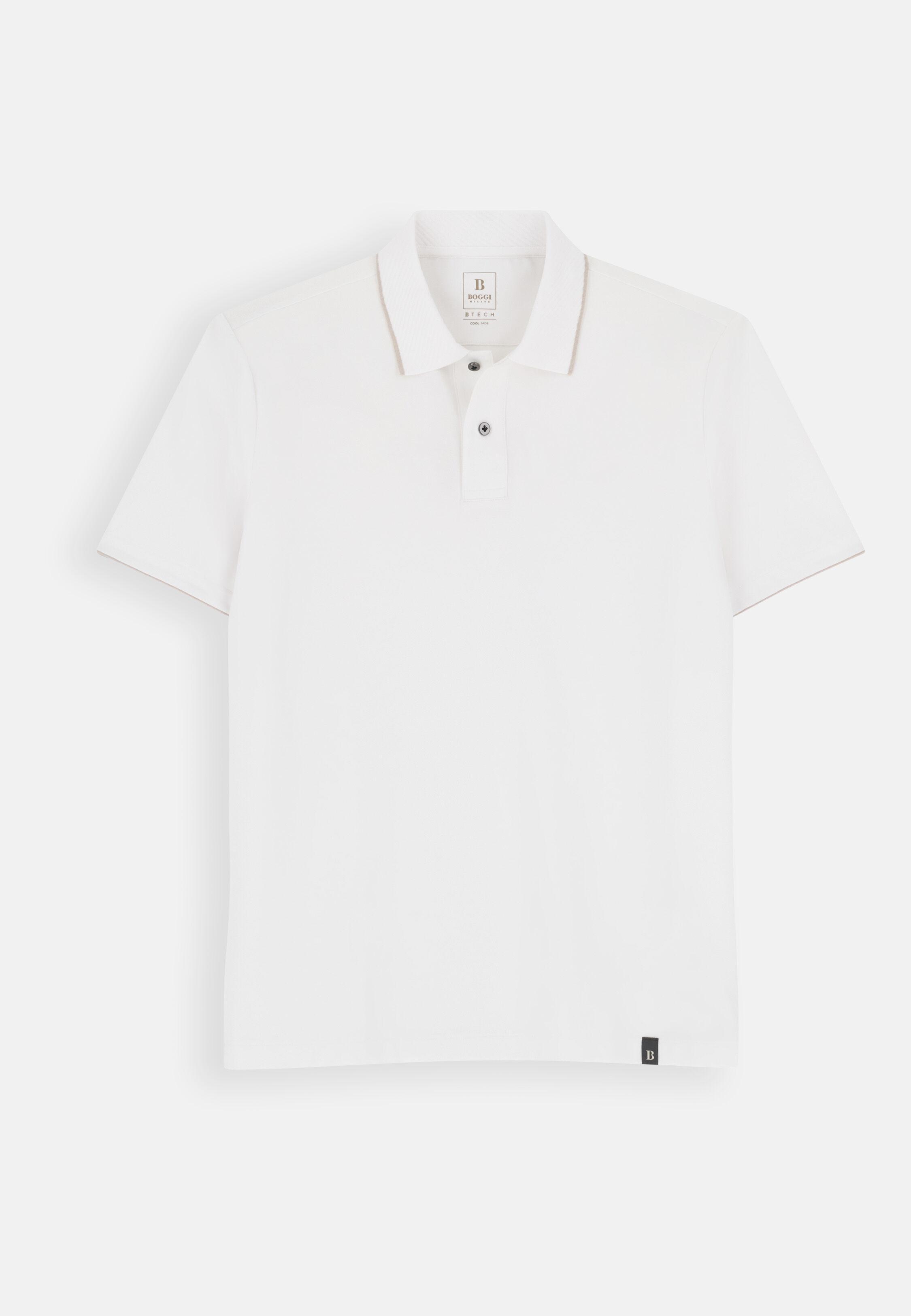 بولو من مزيج القطن المطاطي بيكيه Cool Jade-Fresh أبيض, White, large image number 3