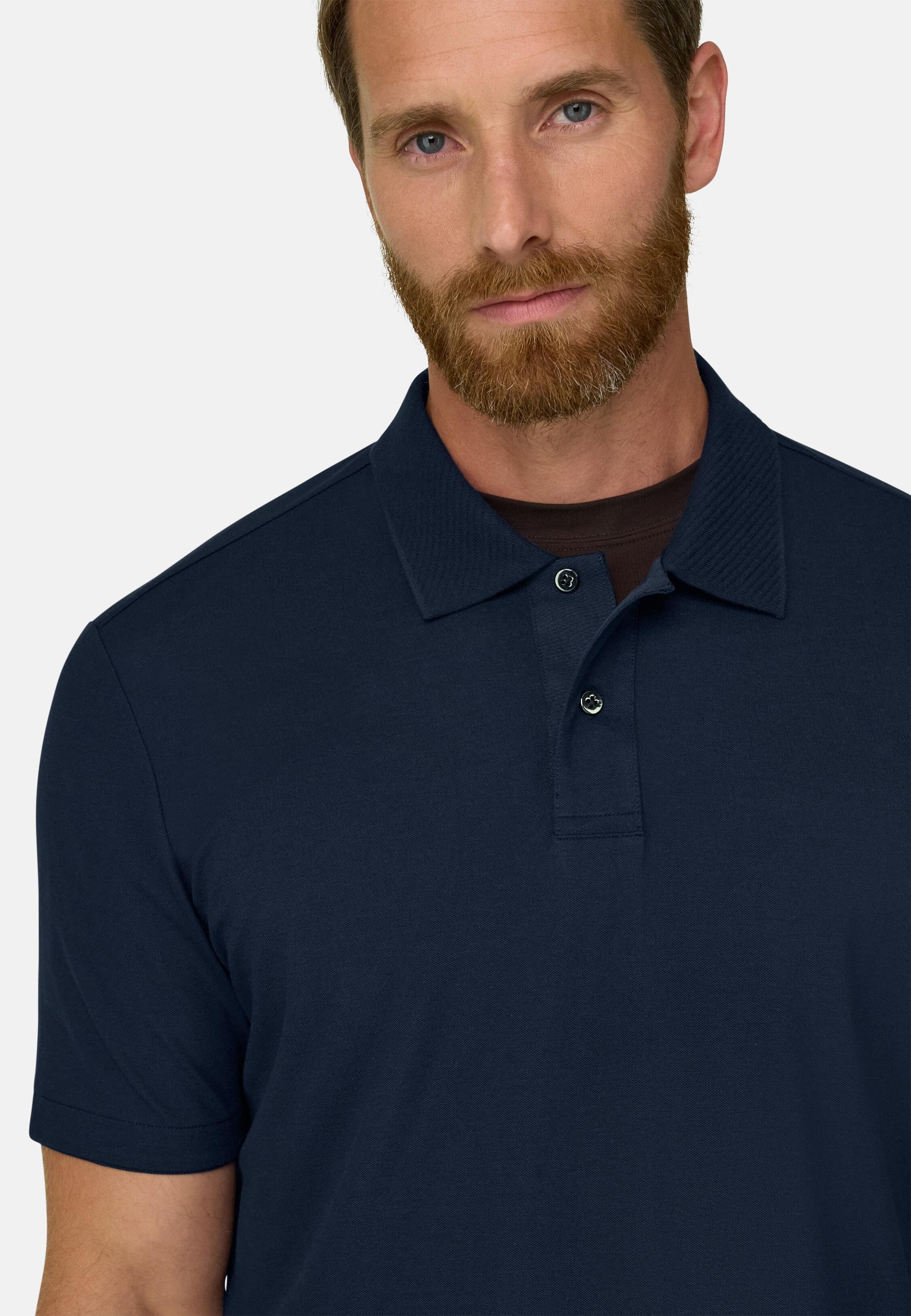 بولو من مزيج القطن المطاطي بيكيه Cool Jade-Fresh أزرق كحلي, Navy blue, medium