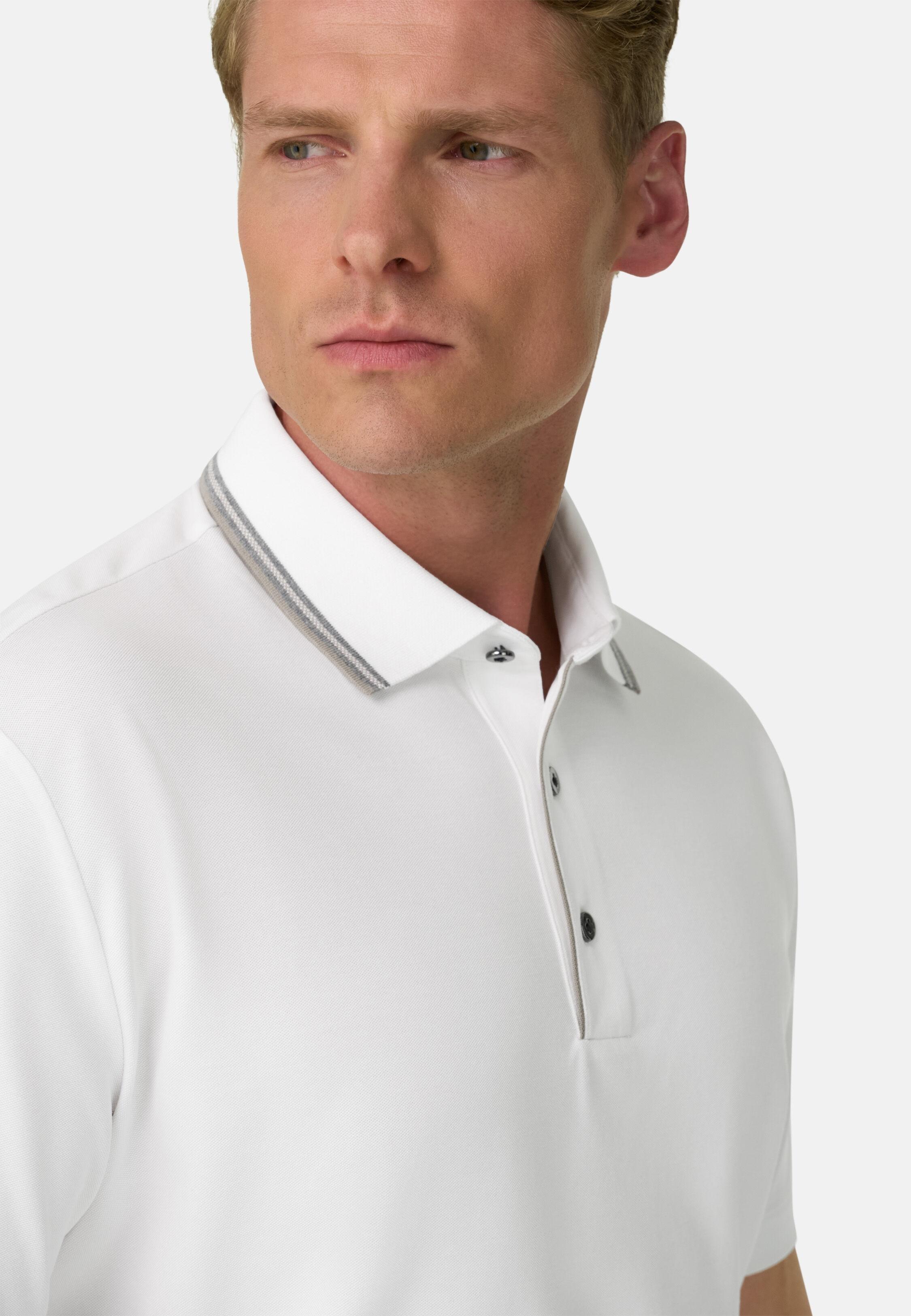 بولو من مزيج القطن المطاطي بيكيه Cool Jade-Fresh أبيض, White, medium
