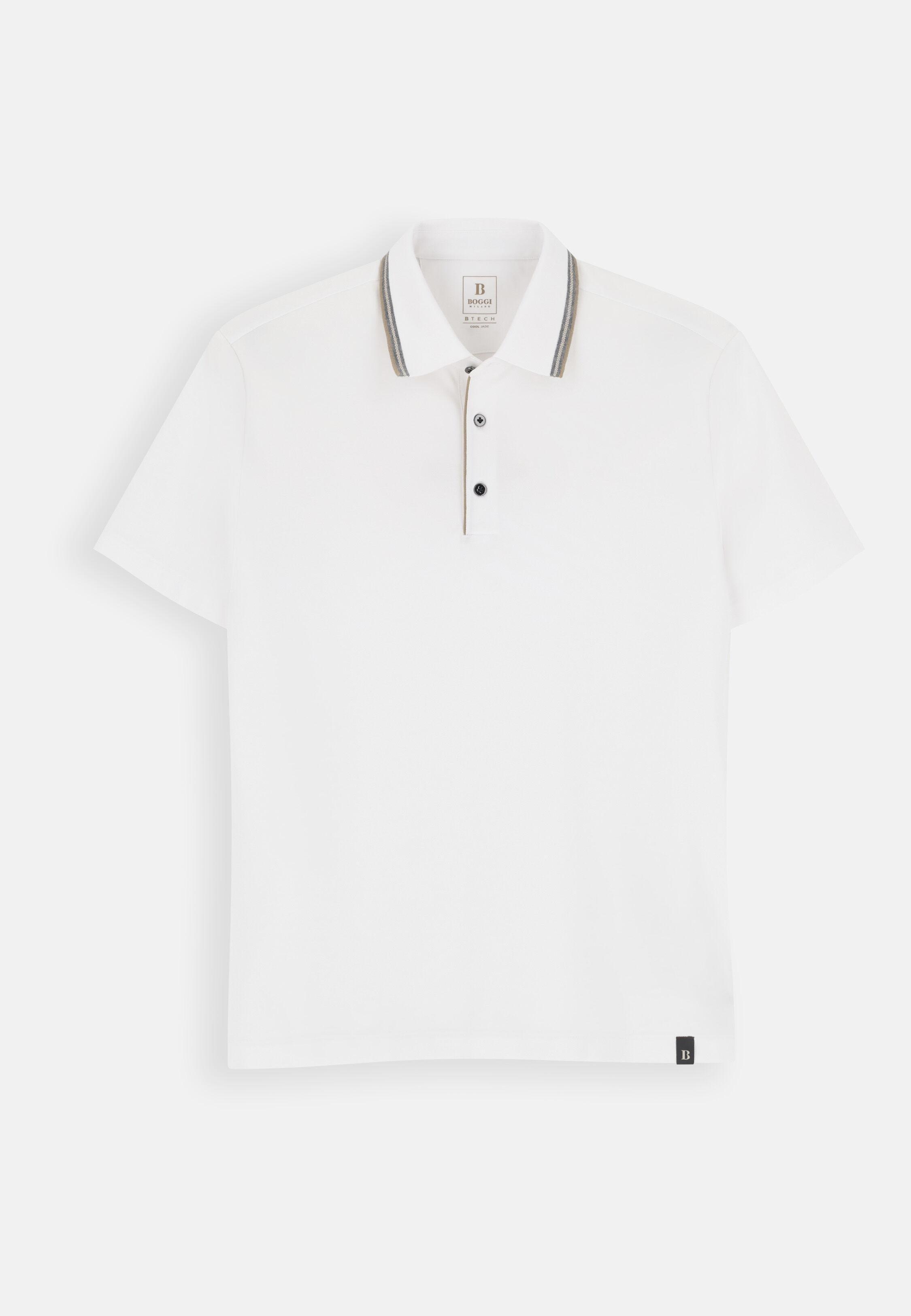 بولو من مزيج القطن المطاطي بيكيه Cool Jade-Fresh أبيض, White, large image number 3