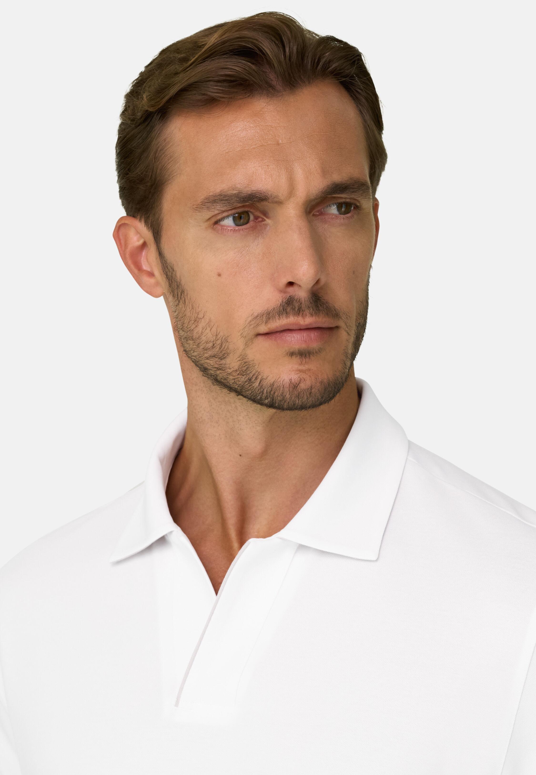 بولو من مزيج القطن المطاطي بيكيه Cool Jade-Fresh أبيض, White, medium