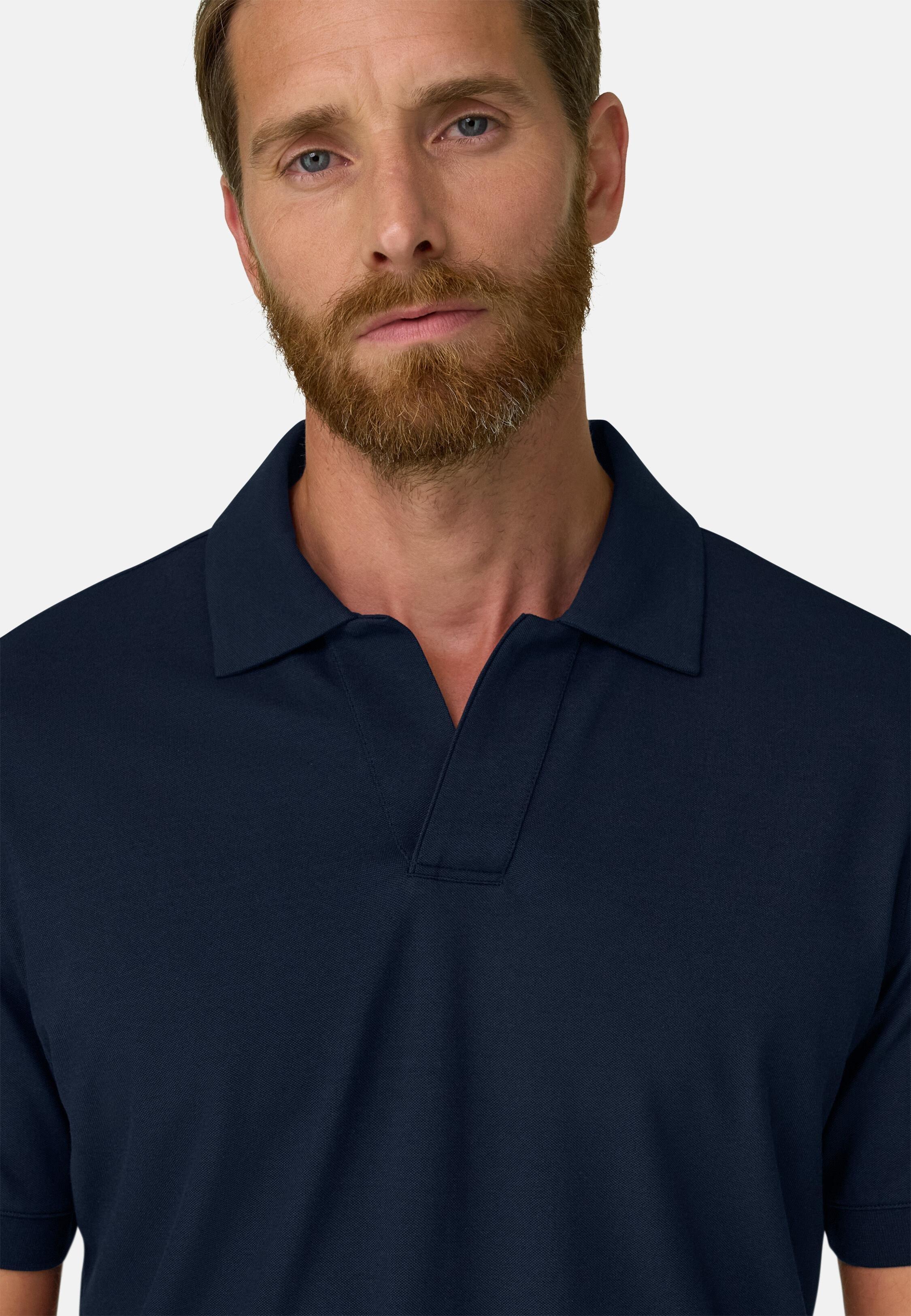 بولو من مزيج القطن المطاطي بيكيه Cool Jade-Fresh أزرق كحلي, Navy blue, medium