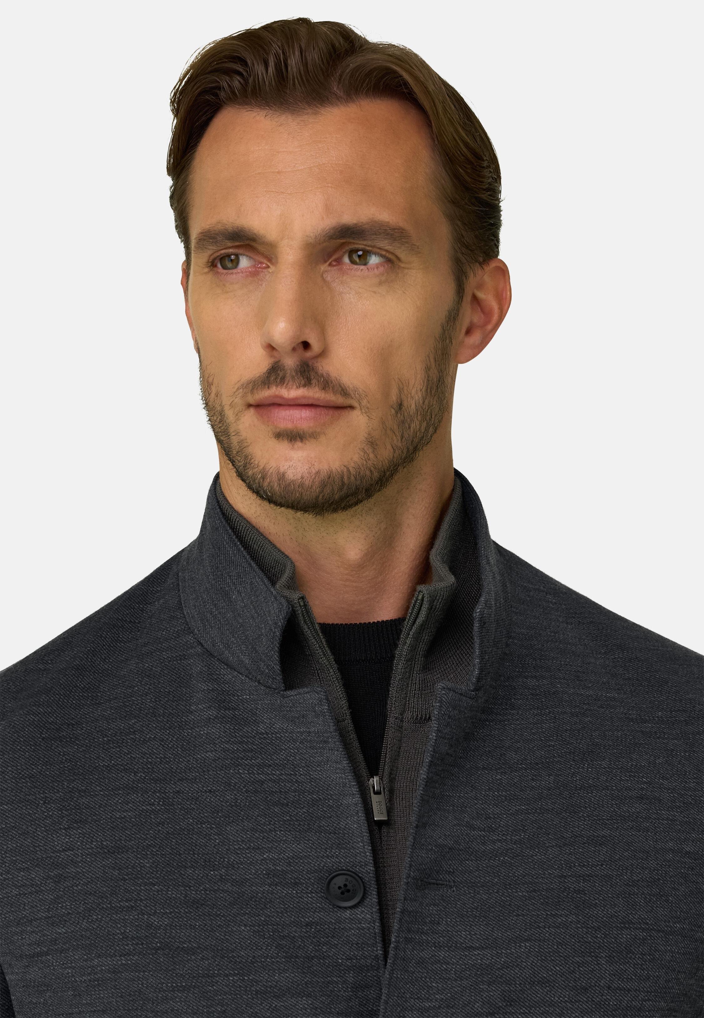 Blazer Diagonal Wool Blend Wooltech Charcoal, Charcoal, medium